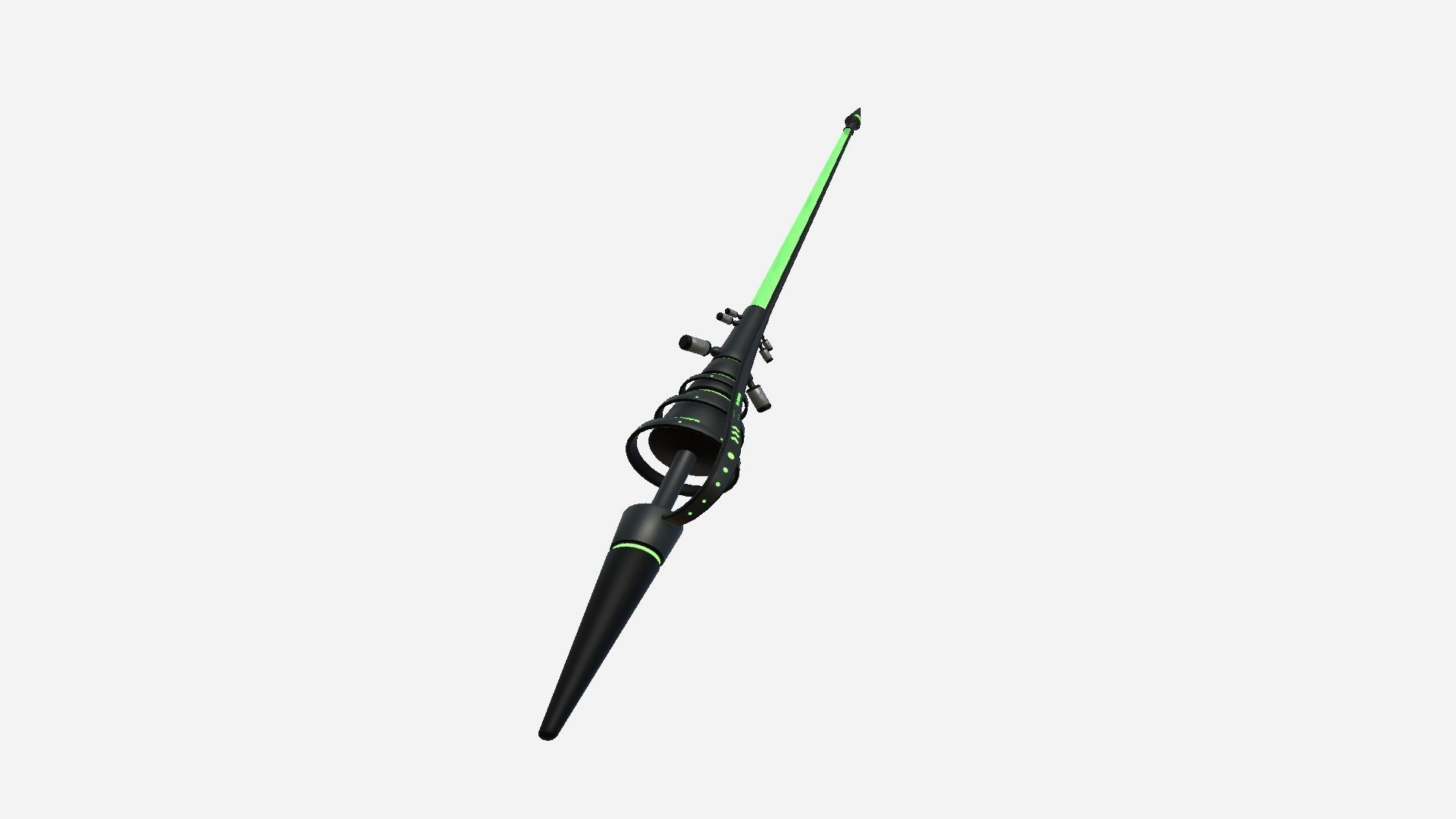 SciFi War Lance A03 Black Green - Sci Fi Weapon Design Low-poly 3D model_2