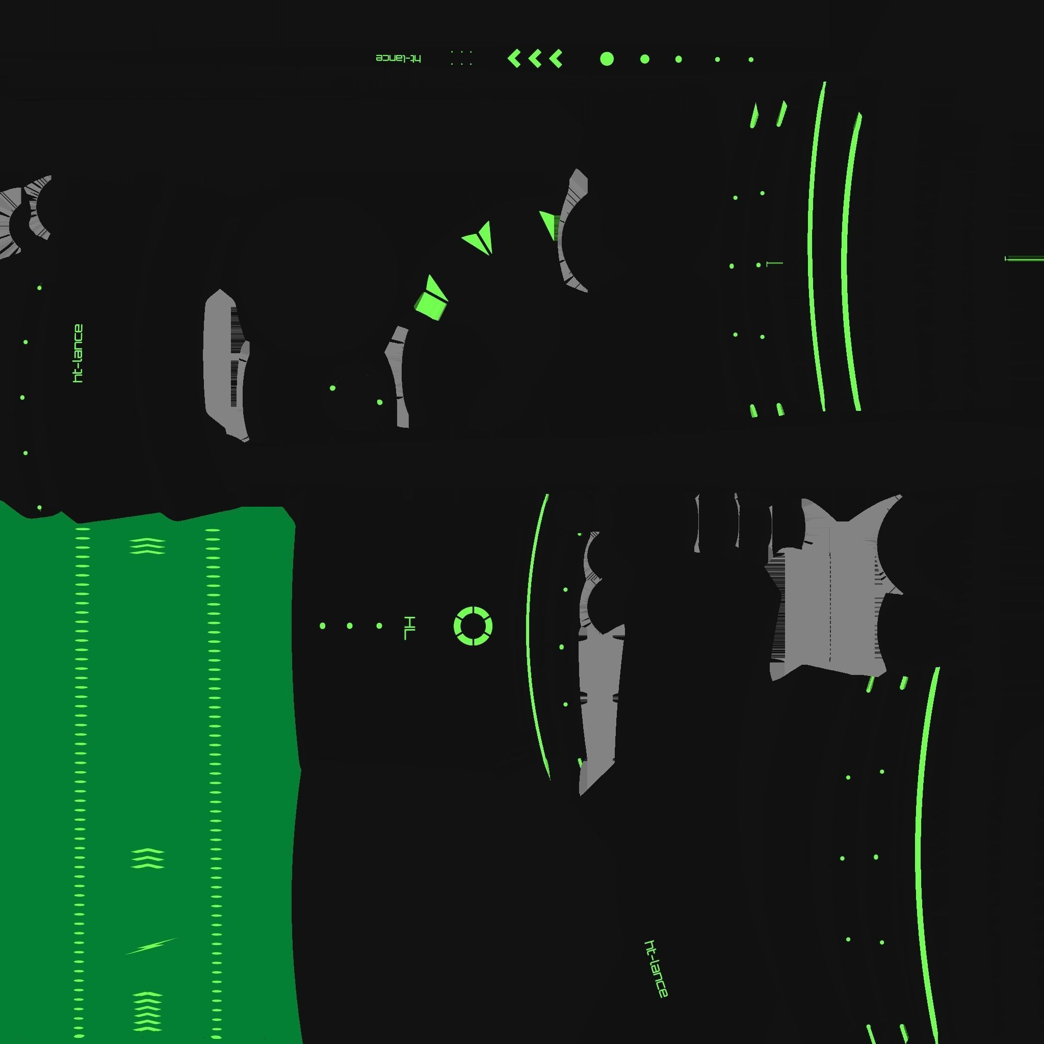 SciFi War Lance A03 Black Green - Sci Fi Weapon Design Low-poly 3D model_21