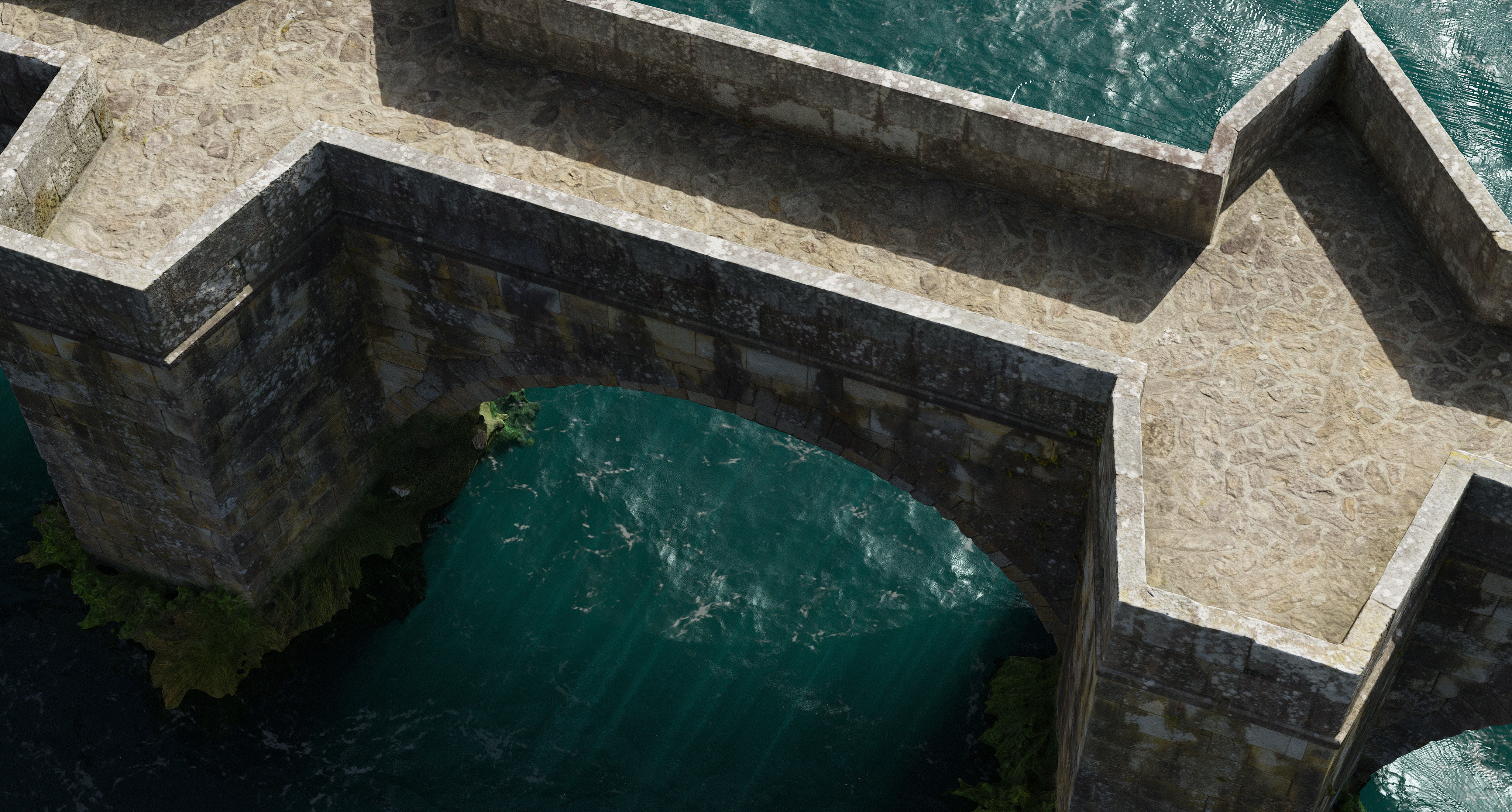 Old Roman Stone Bridge Medieval 3D model_3