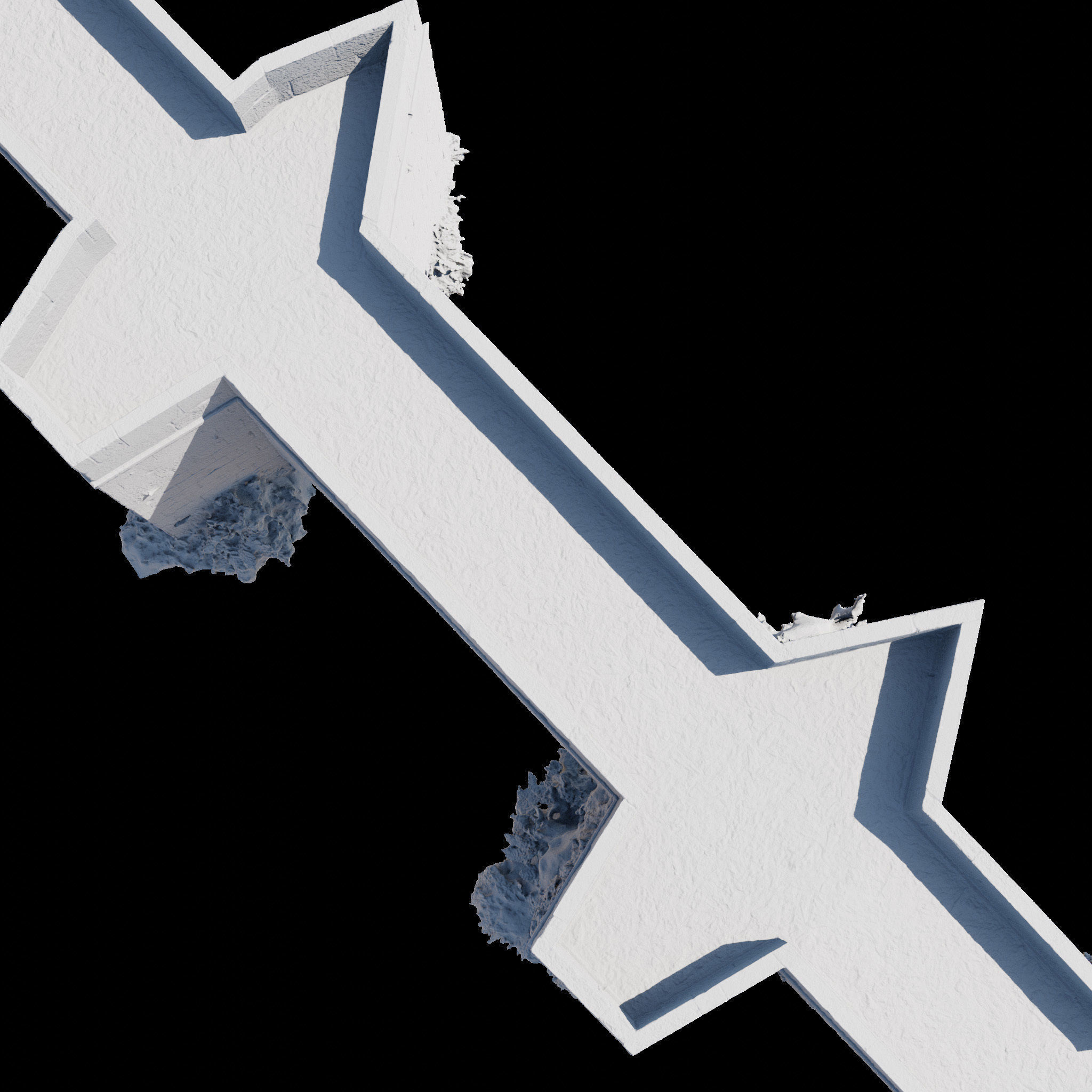 Old Roman Stone Bridge Medieval 3D model_11