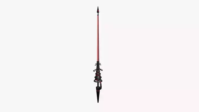 SciFi War Lance A04 Red Black - Sci Fi Weapon Design Low-poly 3D model