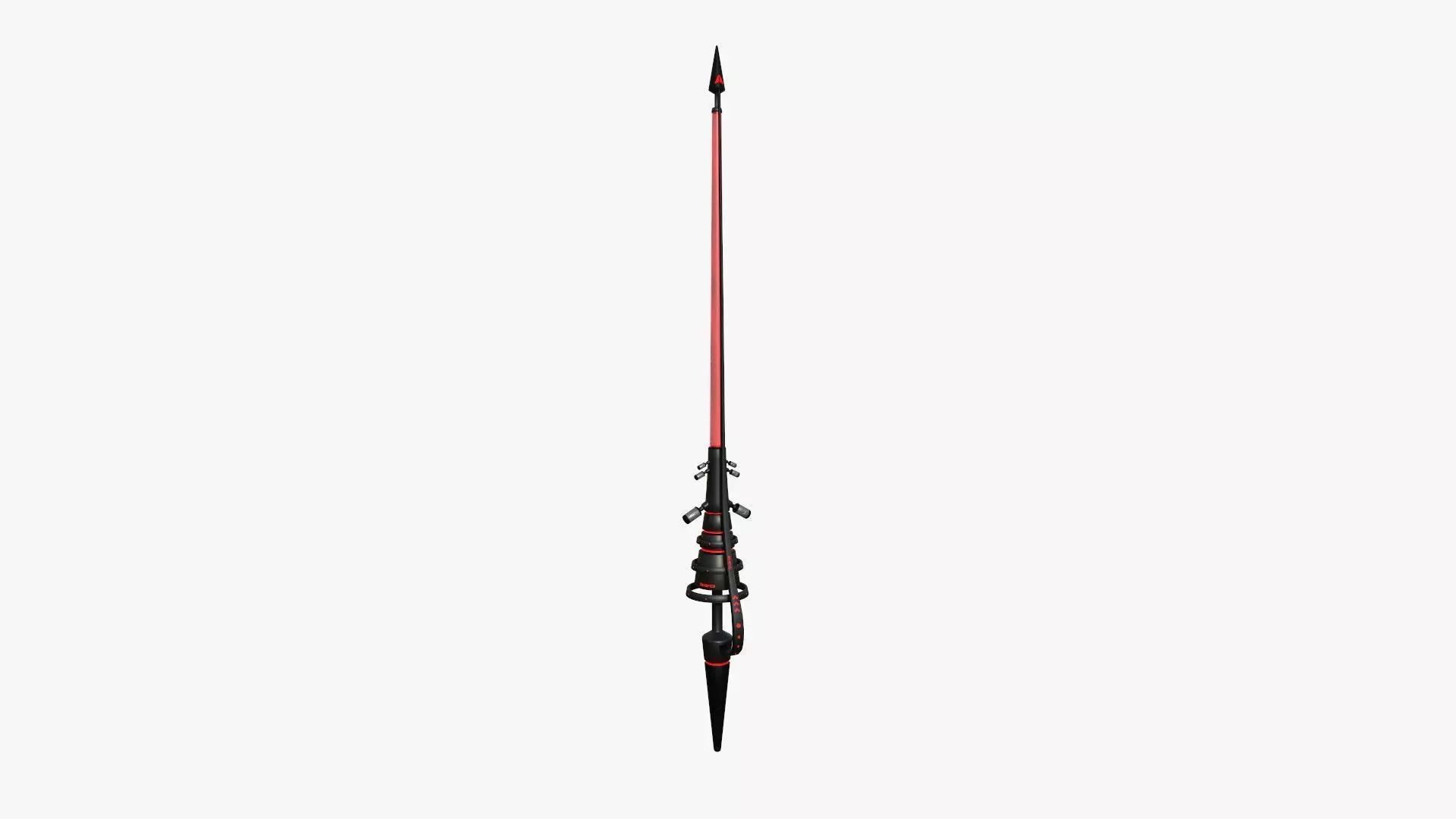 SciFi War Lance A04 Red Black - Sci Fi Weapon Design Low-poly 3D model_0