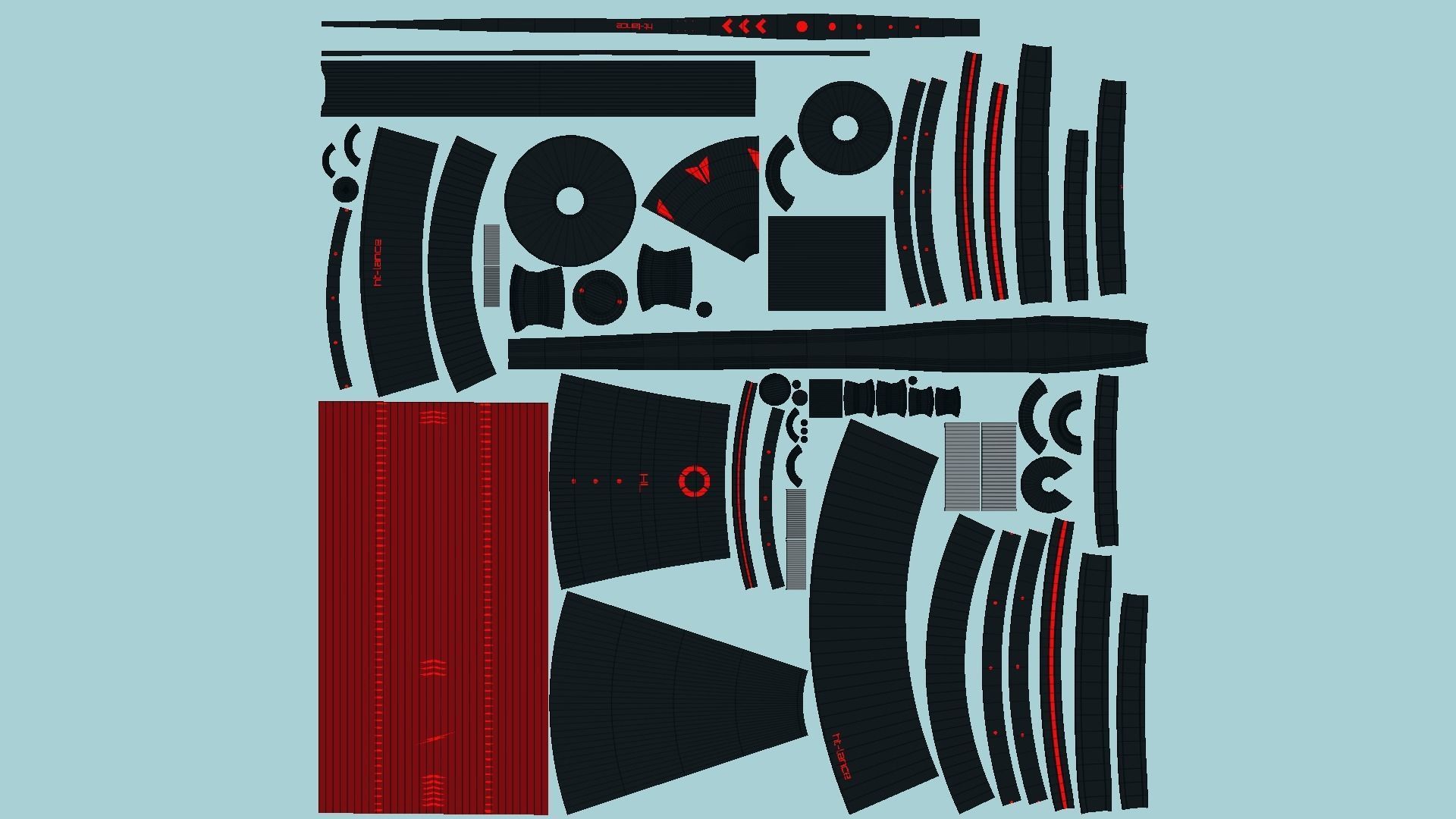 SciFi War Lance A04 Red Black - Sci Fi Weapon Design Low-poly 3D model_5