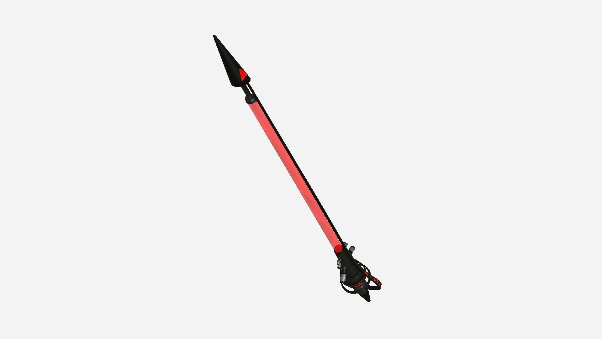 SciFi War Lance A04 Red Black - Sci Fi Weapon Design Low-poly 3D model_1