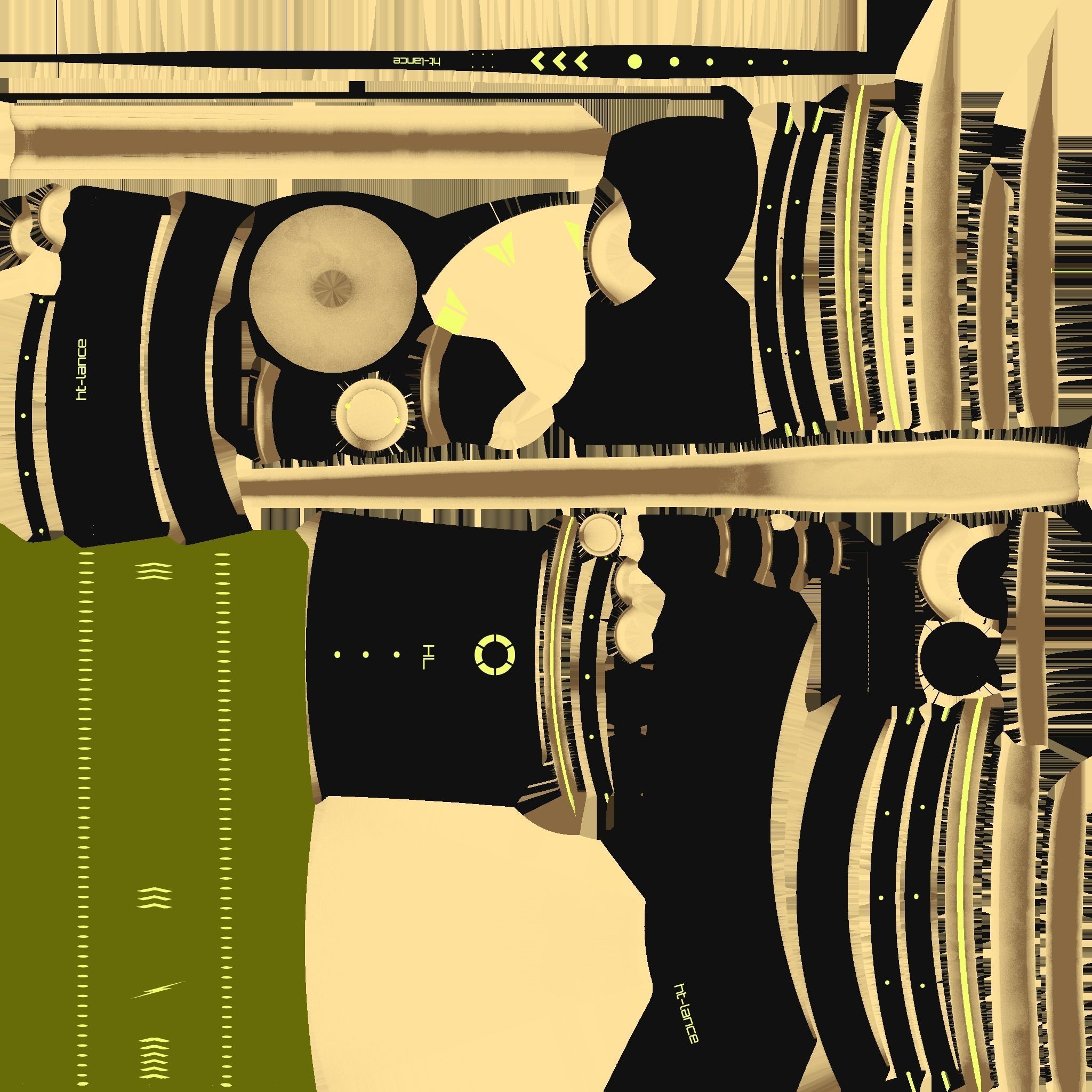 SciFi War Lance A05 Black Yellow - Sci Fi Weapon Design Low-poly 3D model_21