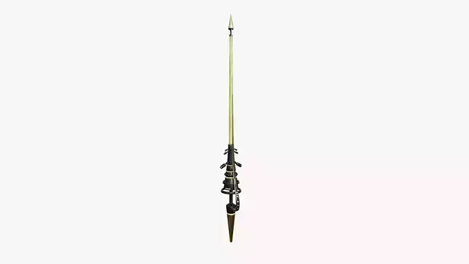 SciFi War Lance A05 Black Yellow - Sci Fi Weapon Design Low-poly 3D model