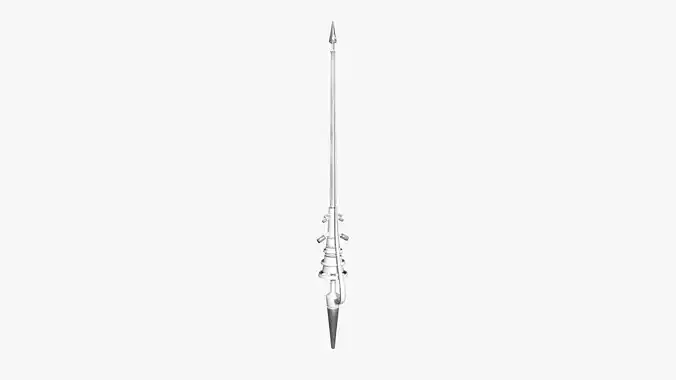 SciFi War Lance A06 Full White - Sci Fi Weapon Design Low-poly 3D model