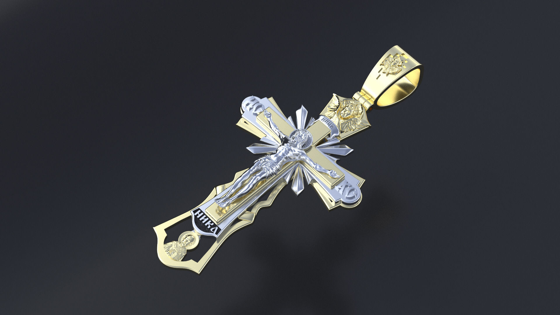 Orthodox cross 3D or cnc model print 3D print model_7
