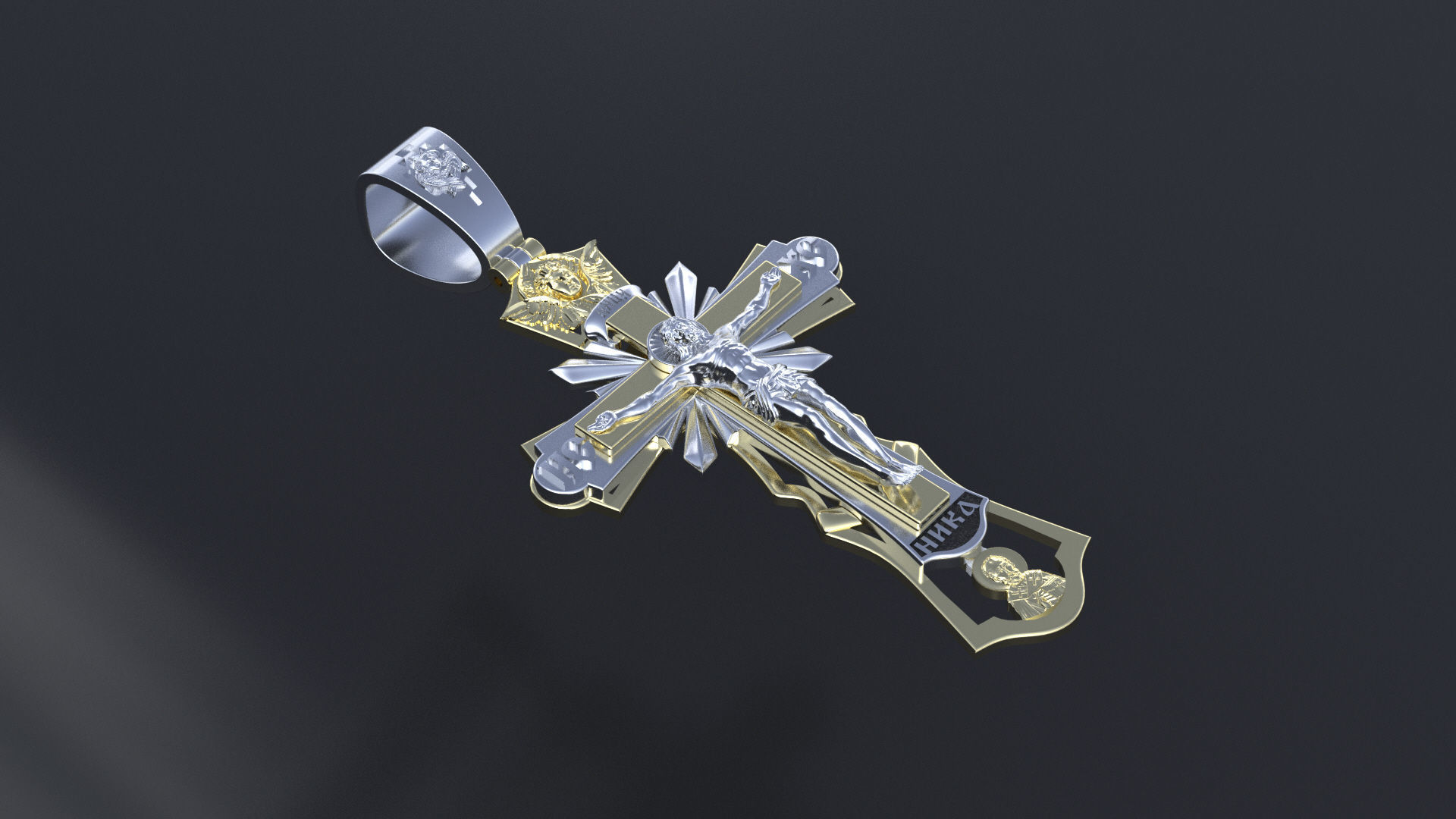 Orthodox cross 3D or cnc model print 3D print model_8