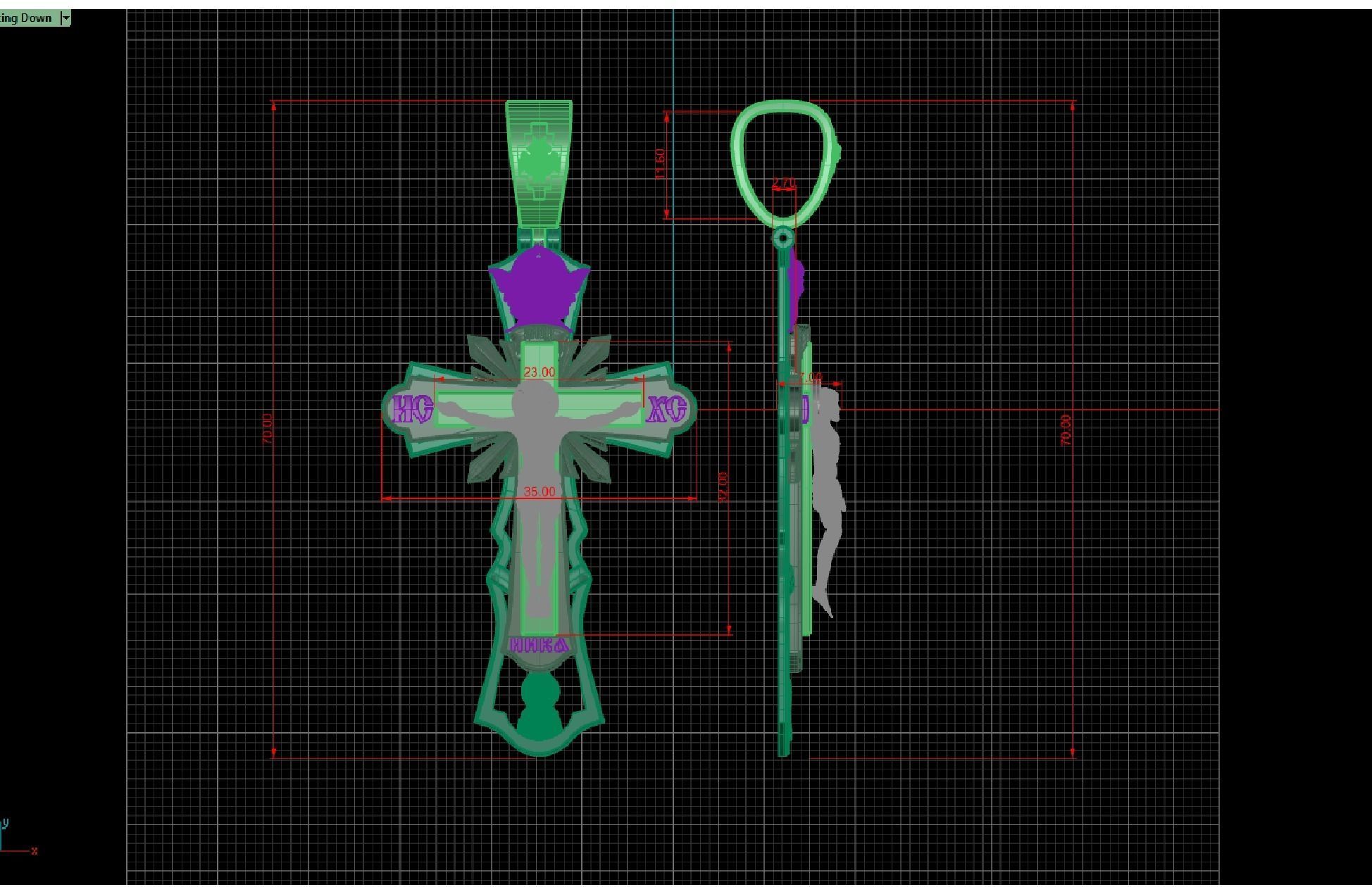 Orthodox cross 3D or cnc model print 3D print model_12