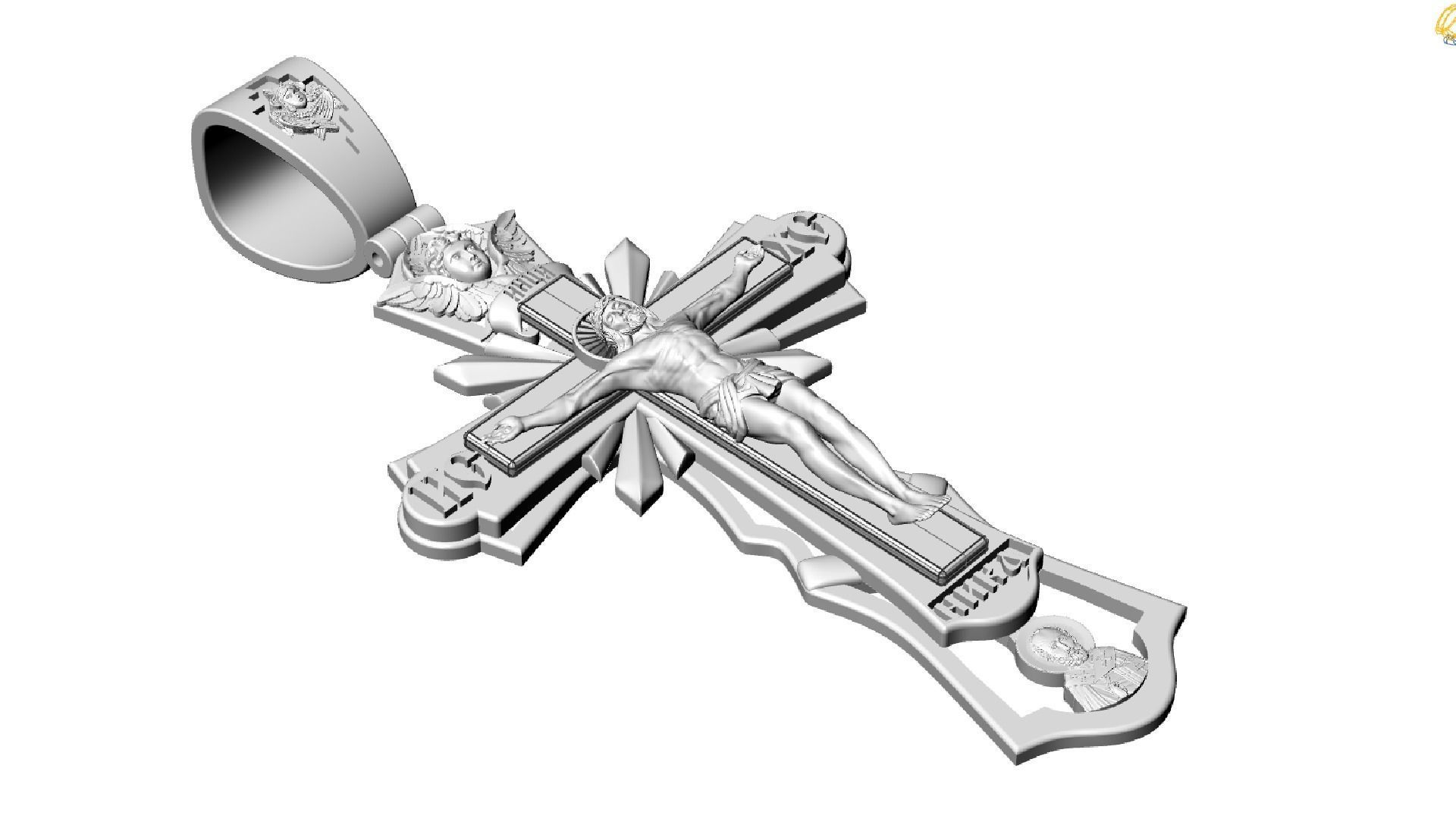 Orthodox cross 3D or cnc model print 3D print model_3