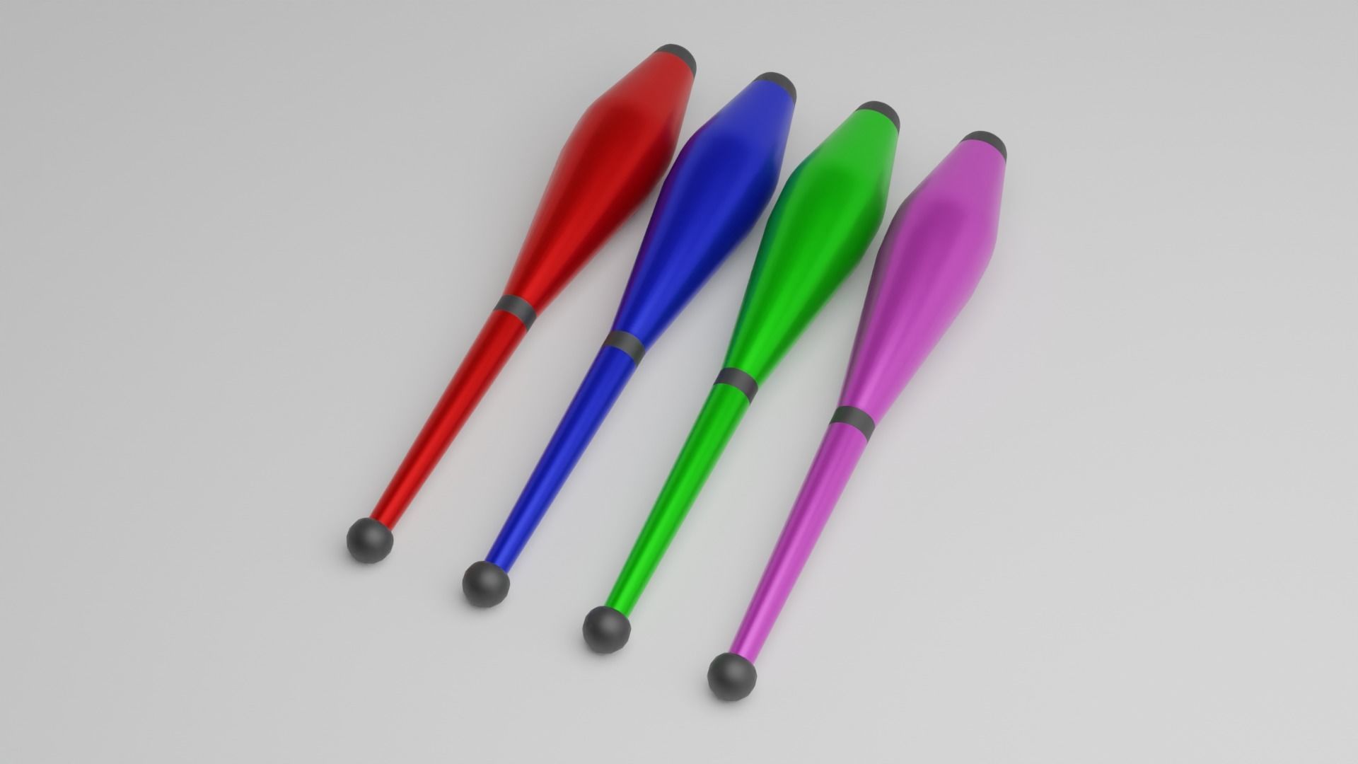 Juggling pins Low-poly 3D model_4