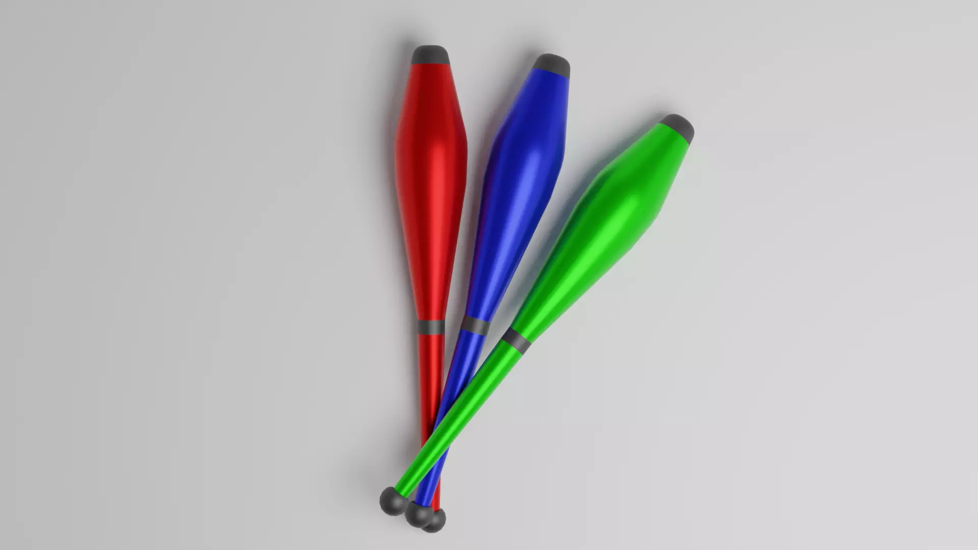 Juggling pins Low-poly 3D model_0