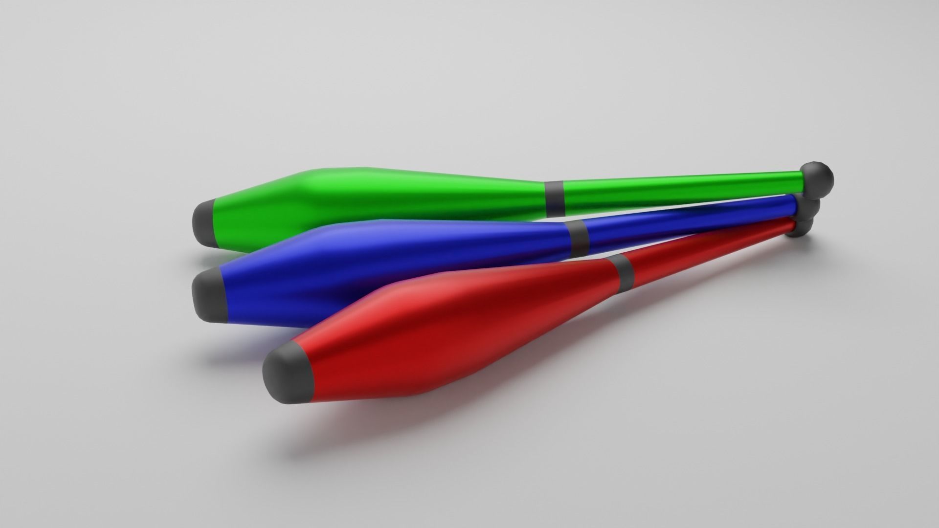 Juggling pins Low-poly 3D model_3