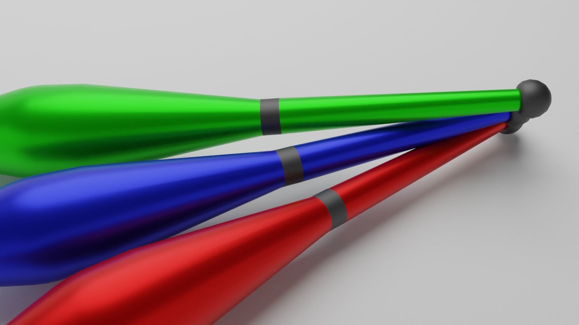 Juggling pins Low-poly 3D model_2