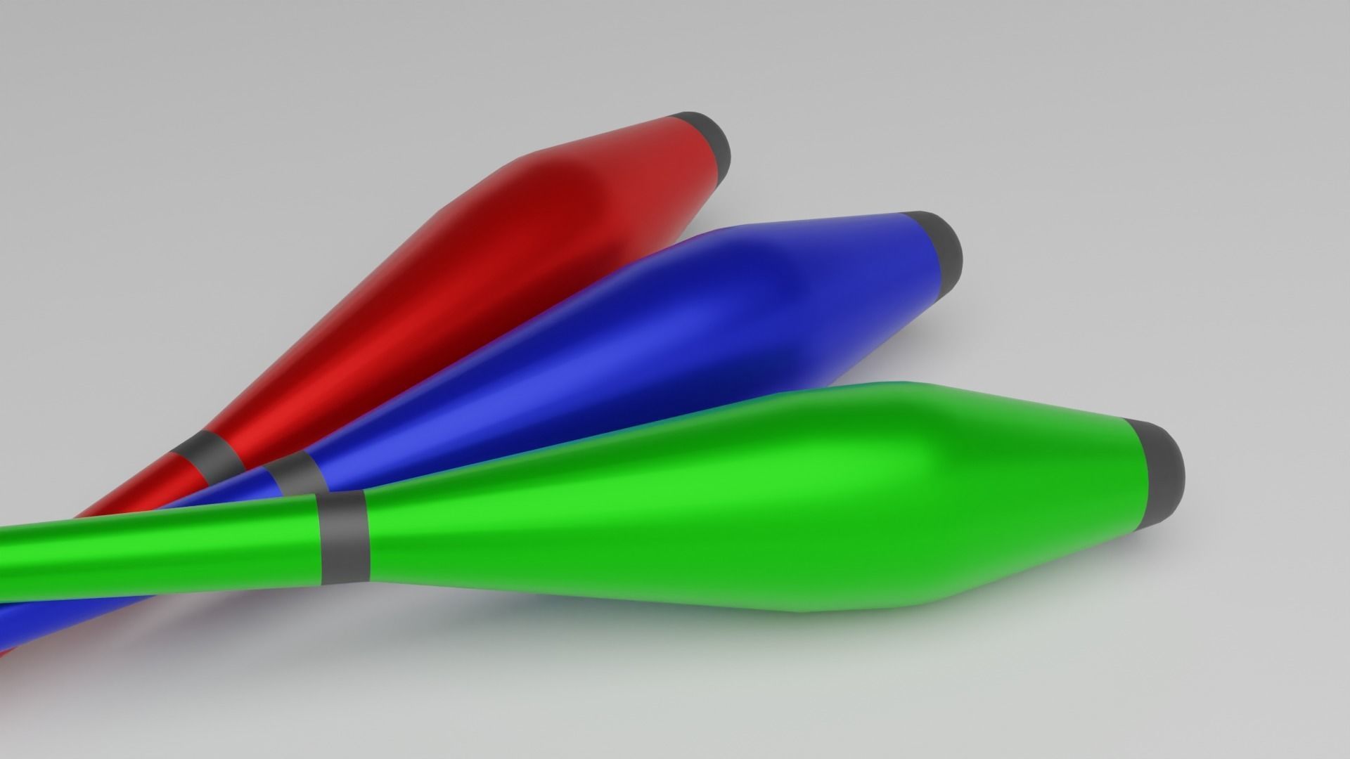 Juggling pins Low-poly 3D model_1