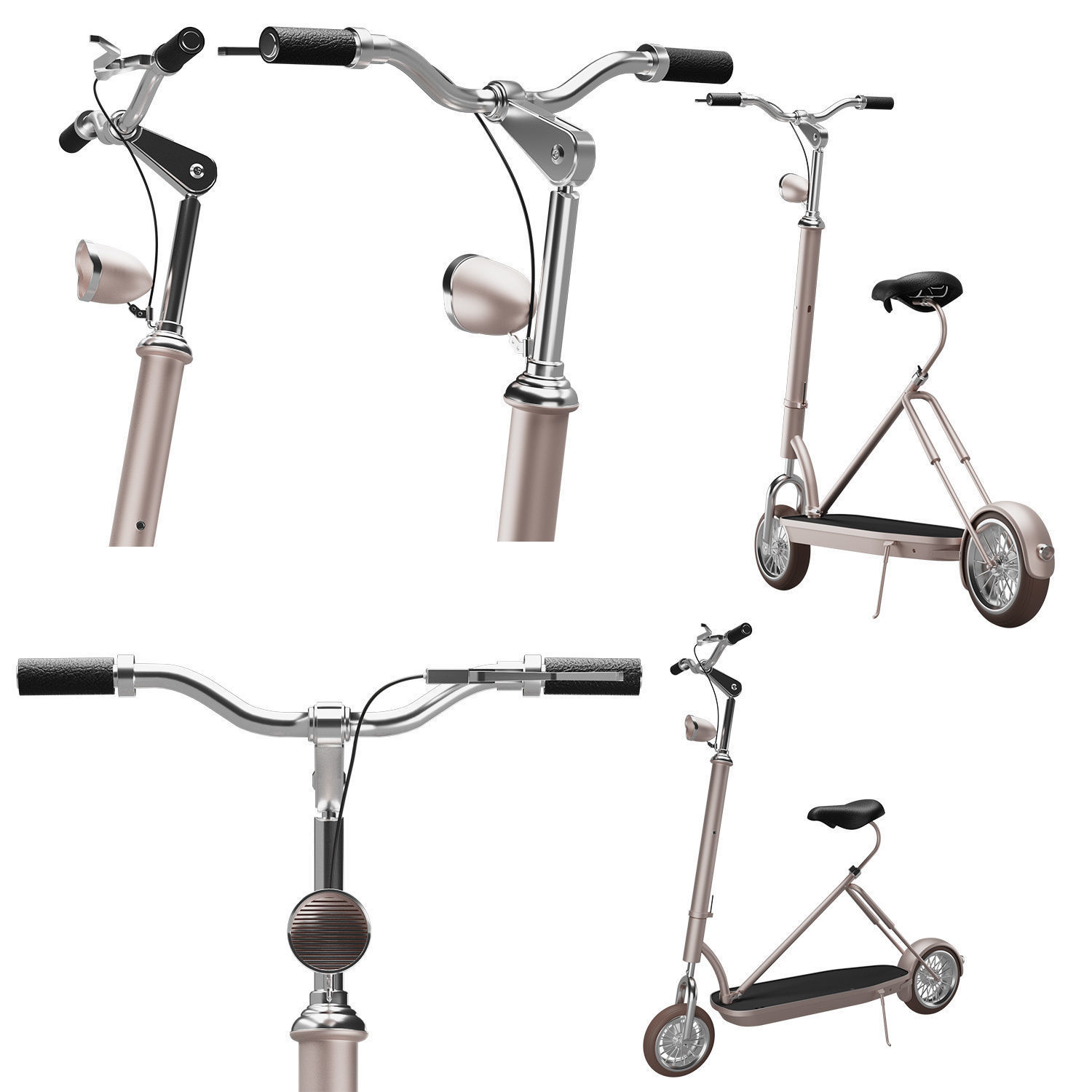 Bicycle electric scooters for adults 3D model_3
