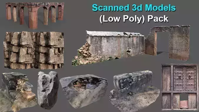 Scanned 3D Model Low Poly Pack Low-poly 3D model