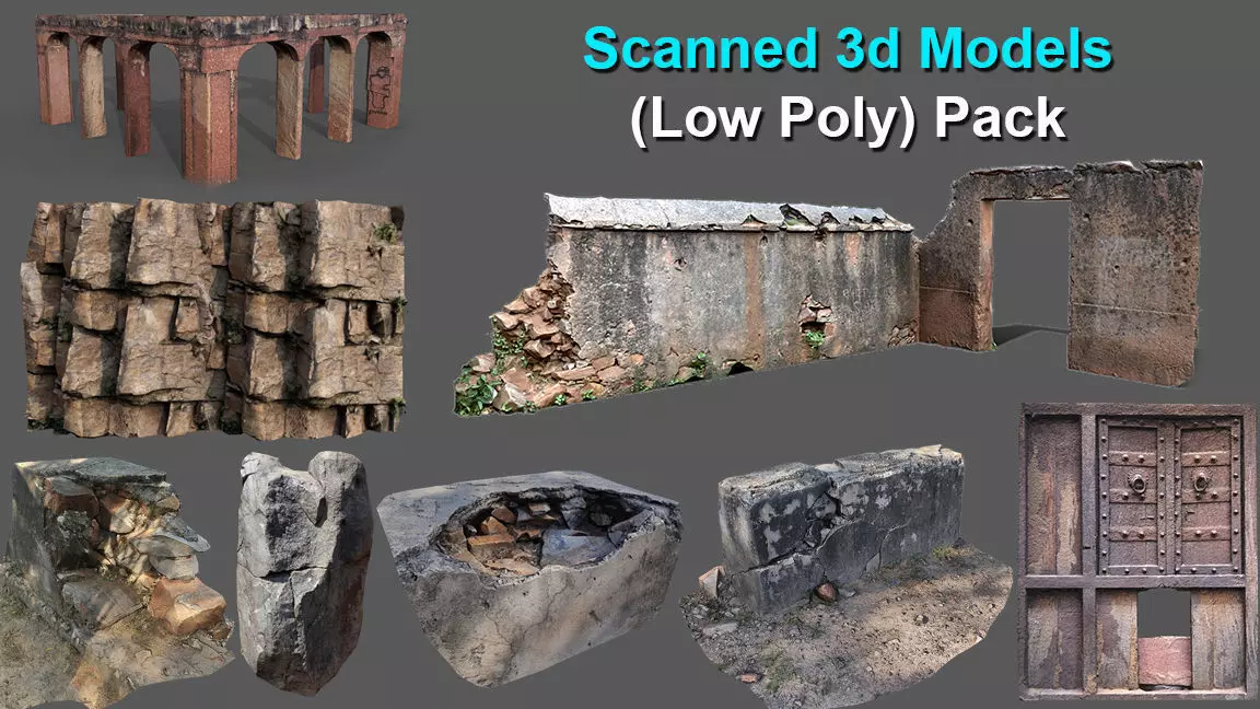 Scanned 3D Model Low Poly Pack Low-poly 3D model_0