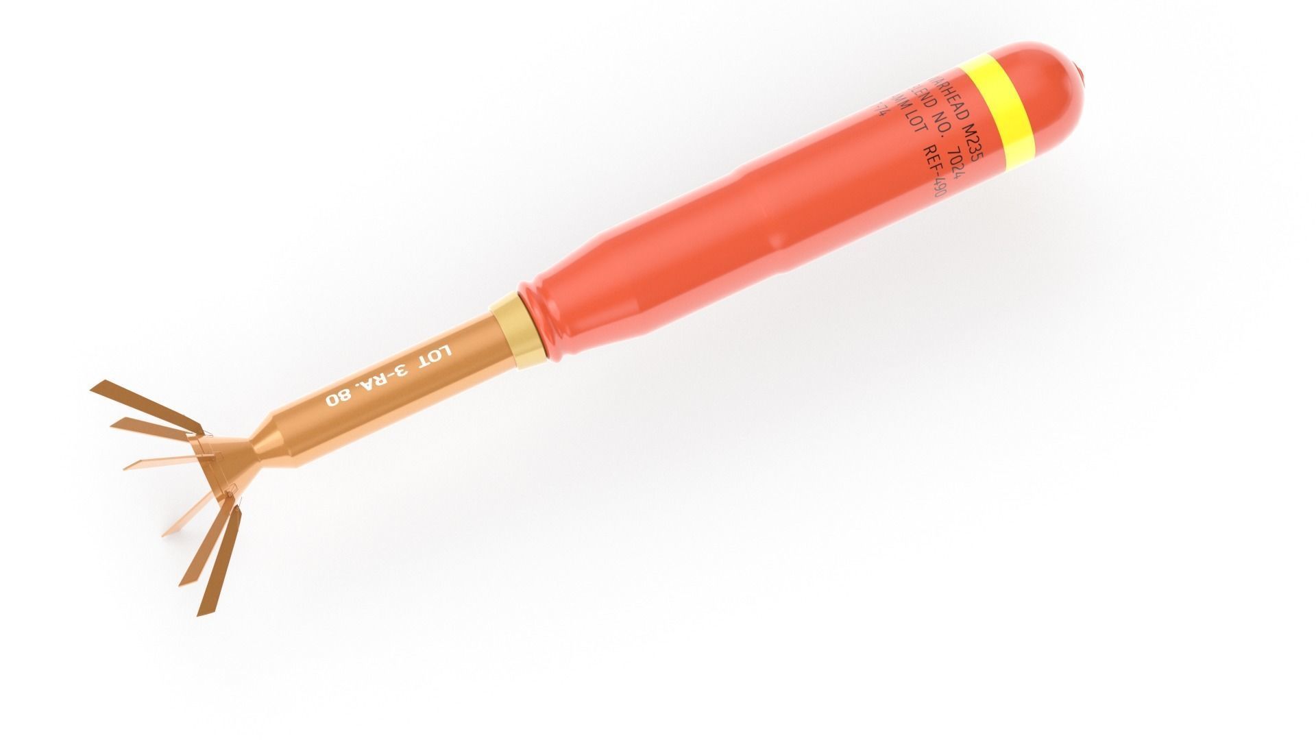 Incendiary Rocket 66 mm M74 3D model_1