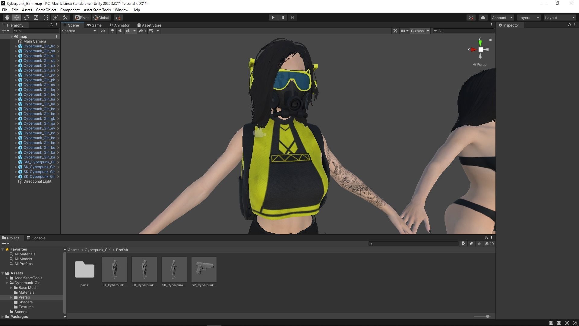 Cyberpunk Girl Low-poly 3D model_18