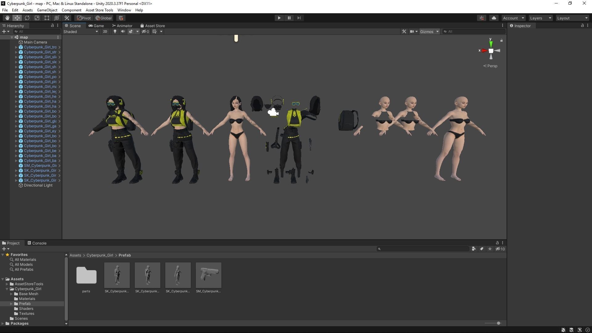 Cyberpunk Girl Low-poly 3D model_16