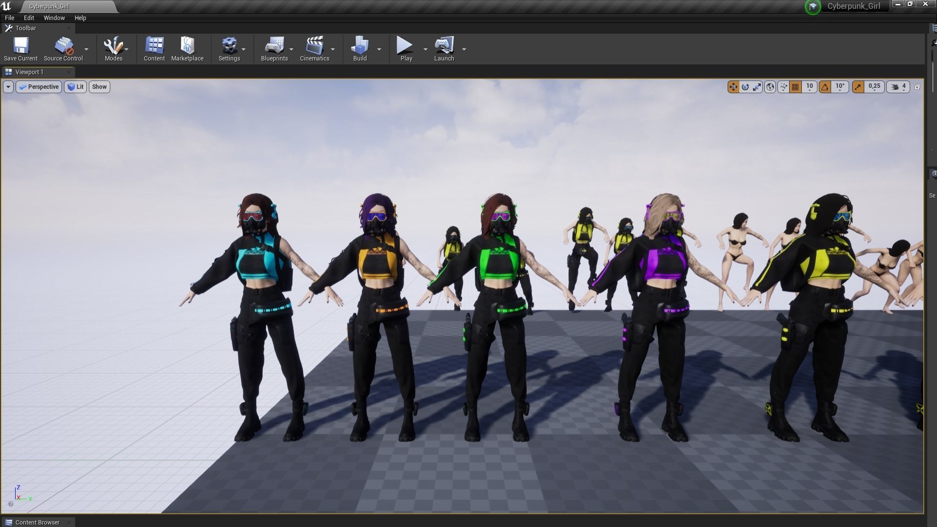 Cyberpunk Girl Low-poly 3D model_11