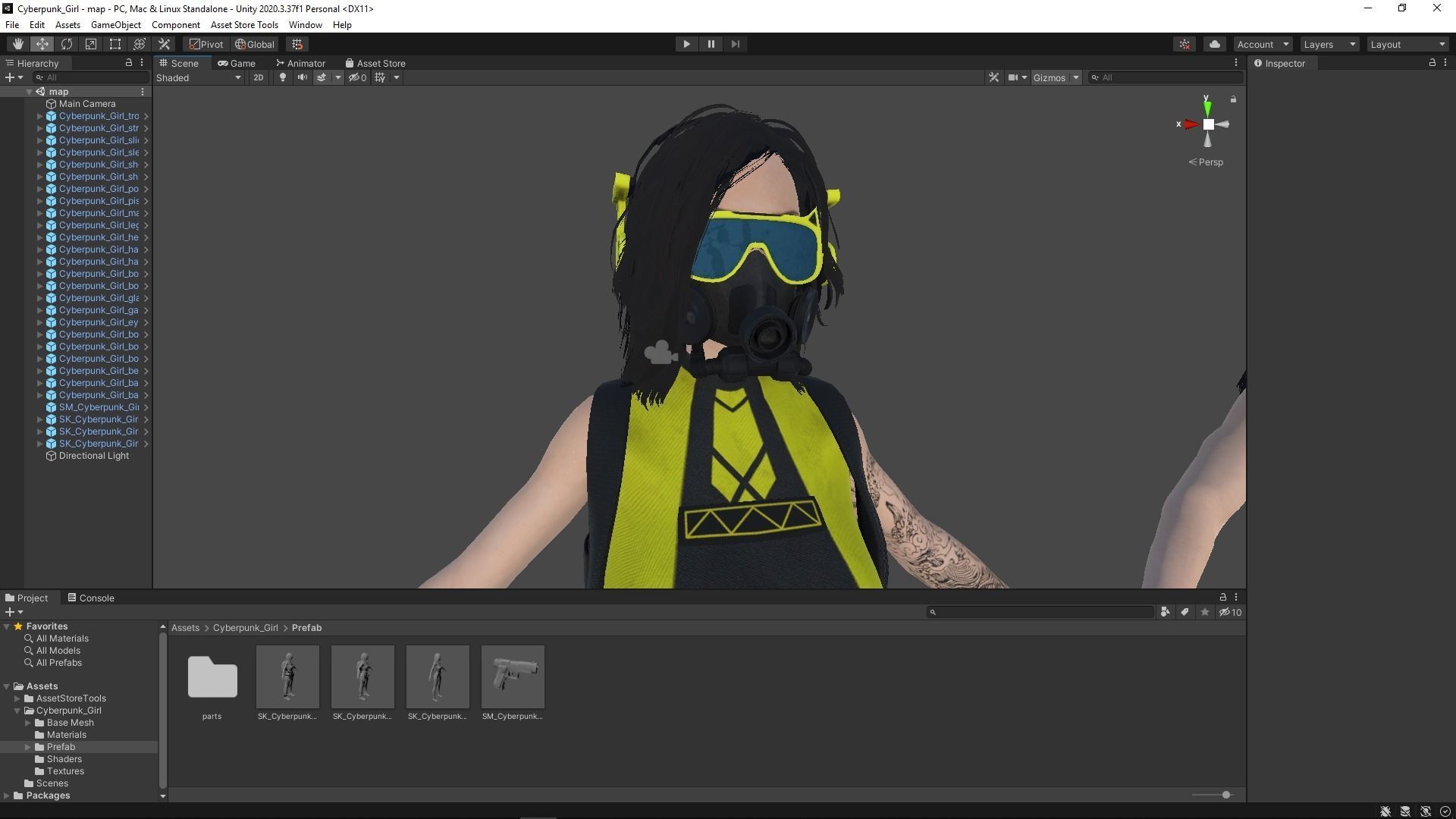 Cyberpunk Girl Low-poly 3D model_17