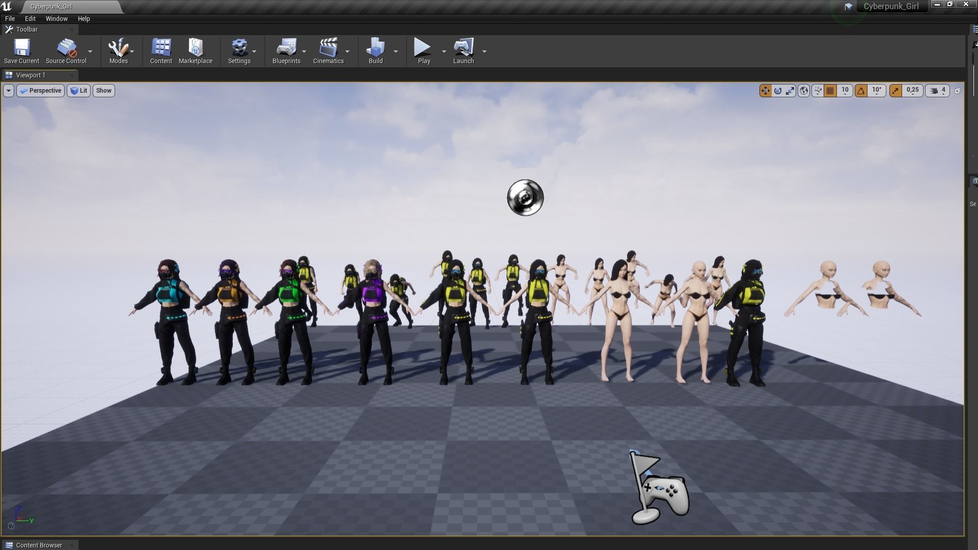 Cyberpunk Girl Low-poly 3D model_9