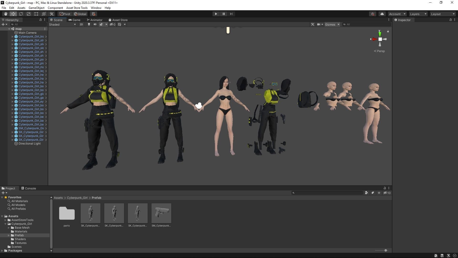 Cyberpunk Girl Low-poly 3D model_19