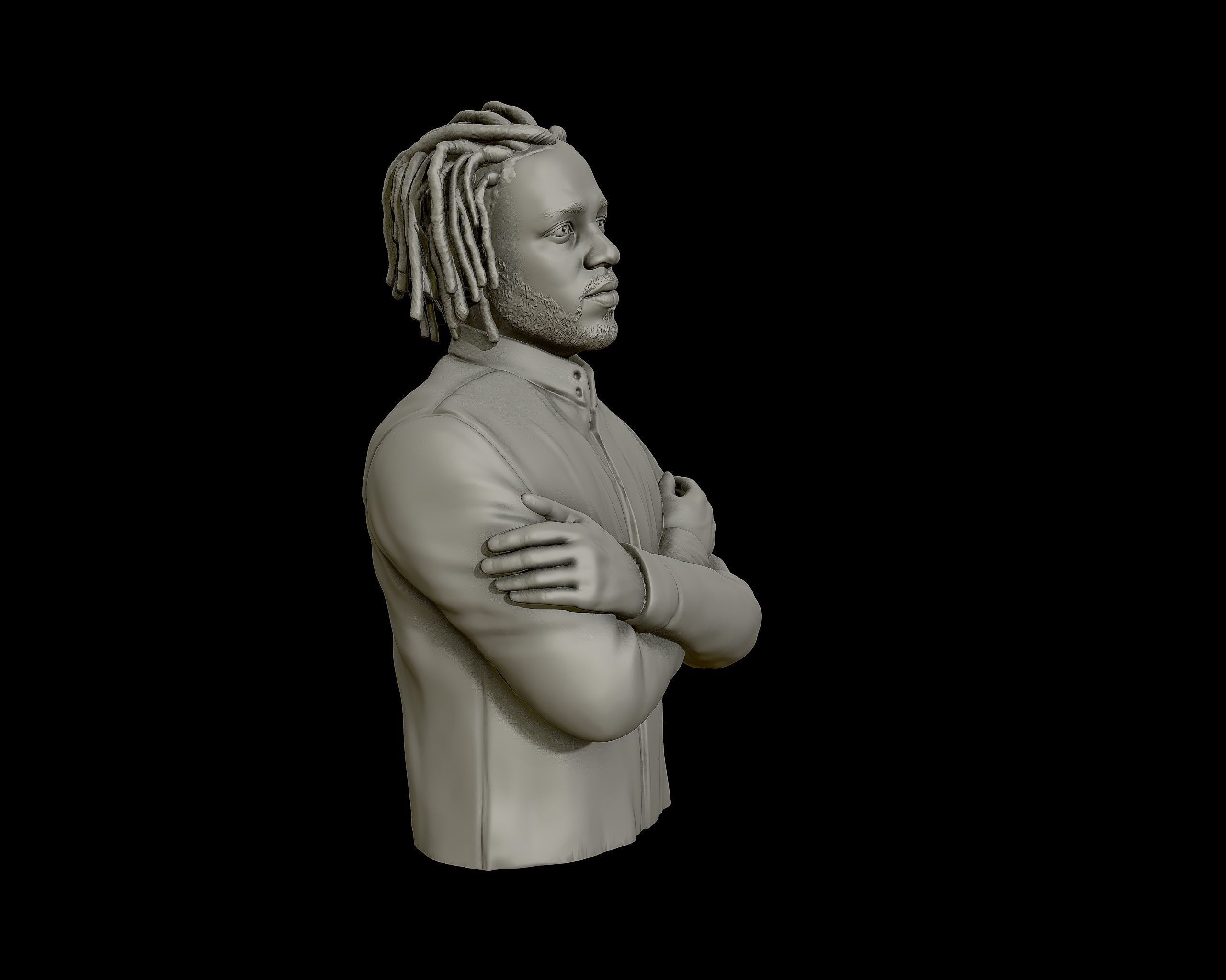 Kendrick Lamar model 2 Bust 3D print model 3D print model_7