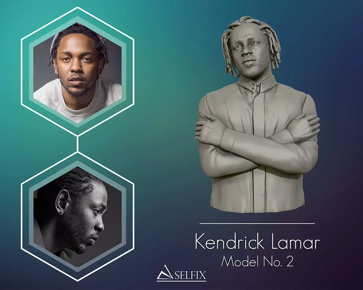 Kendrick Lamar model 2 Bust 3D print model 3D print model_0