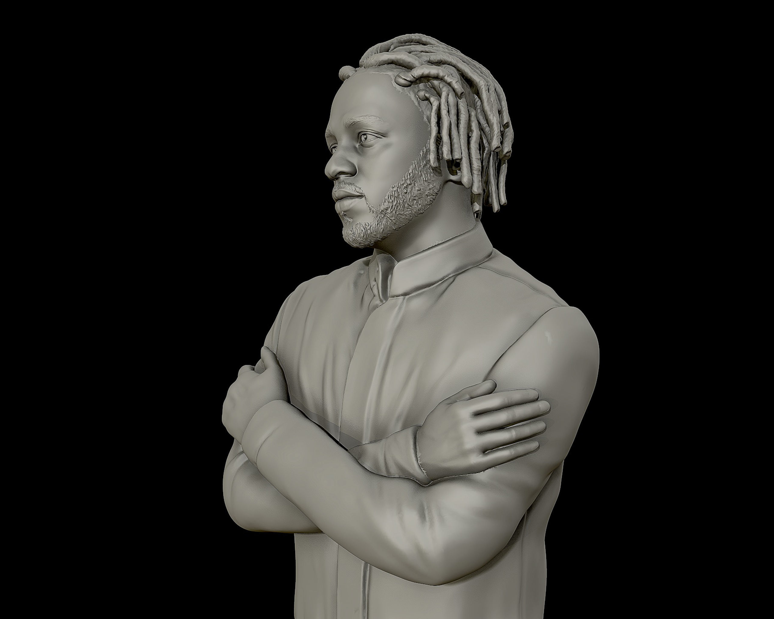Kendrick Lamar model 2 Bust 3D print model 3D print model_6