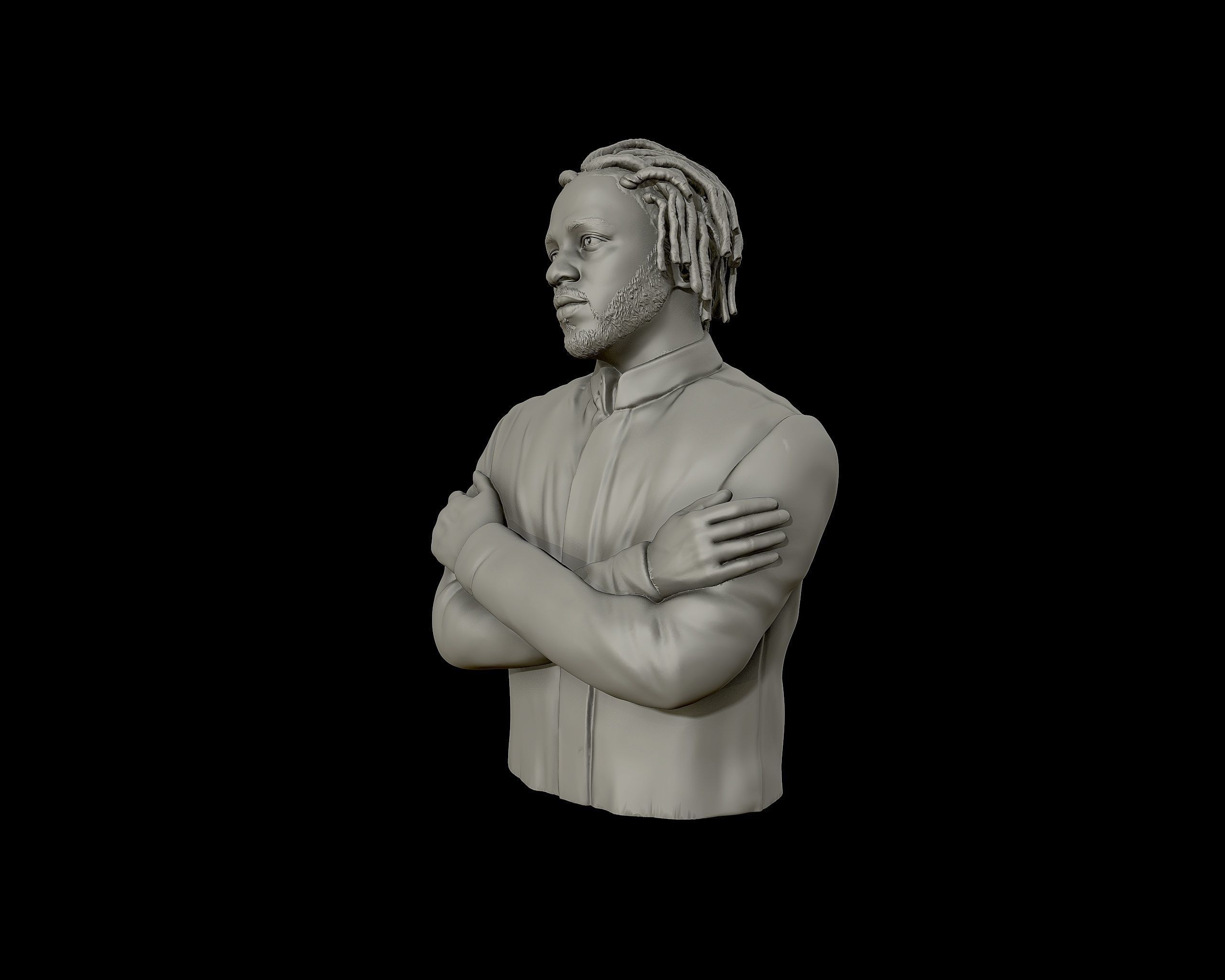 Kendrick Lamar model 2 Bust 3D print model 3D print model_11