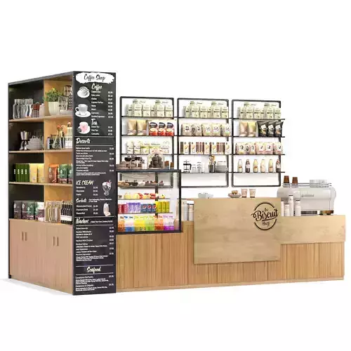 Big coffee point with sweets and a coffee machine