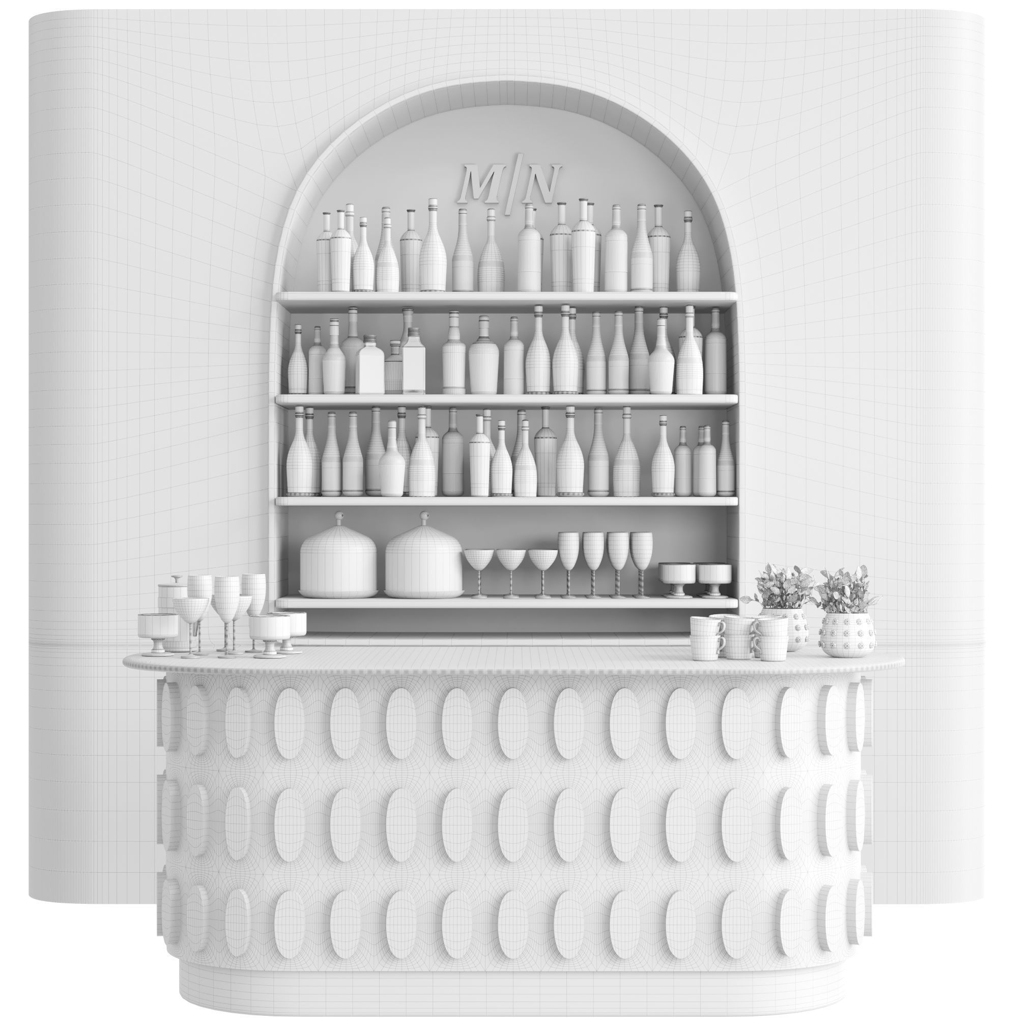 Modern bar counter 33 3D model_1