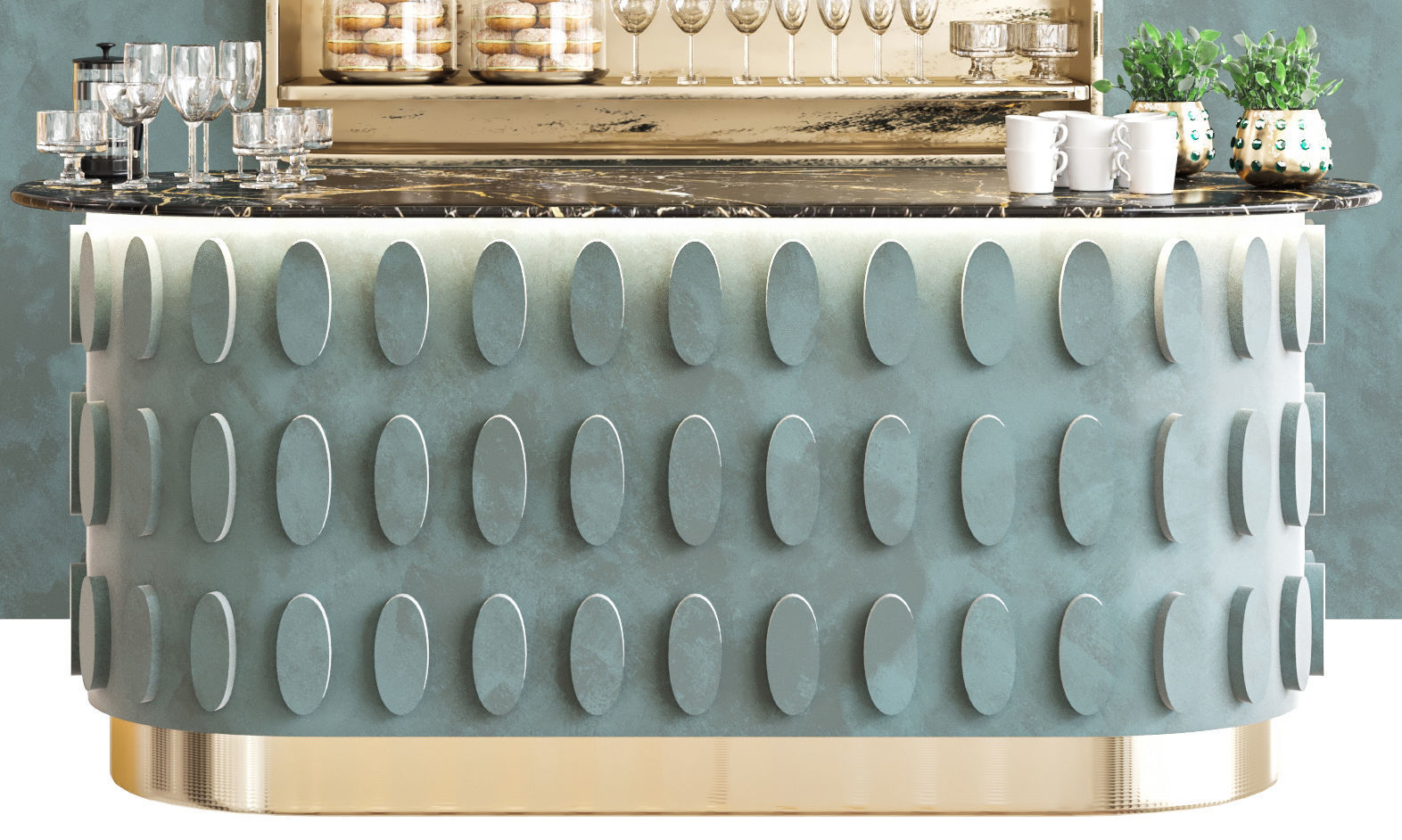 Modern bar counter 33 3D model_2