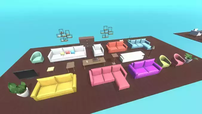 Stylized Living Room Package - Game Ready