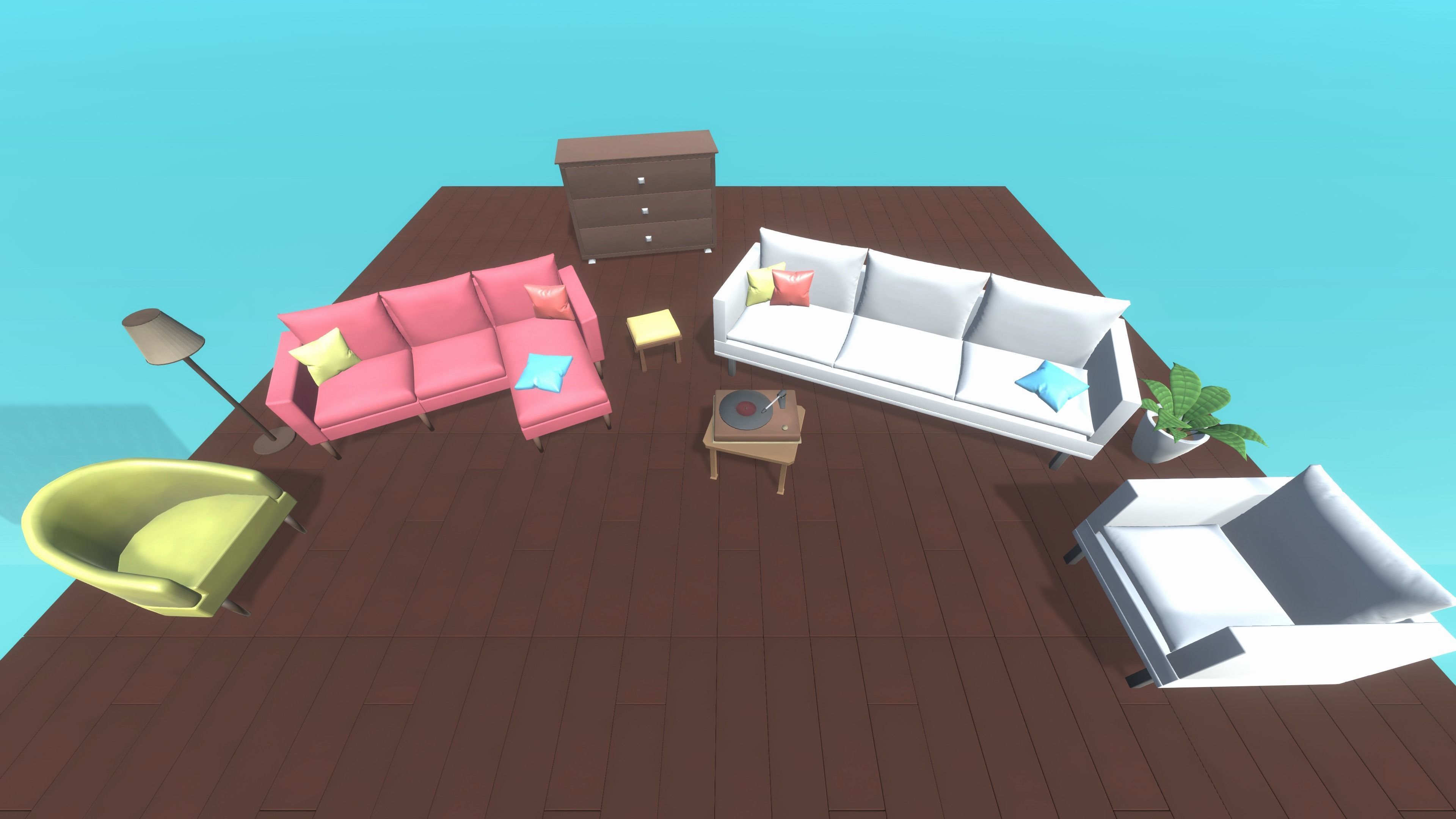 3D model Stylized Living Room Package - Game Ready VR / AR / low-poly ...