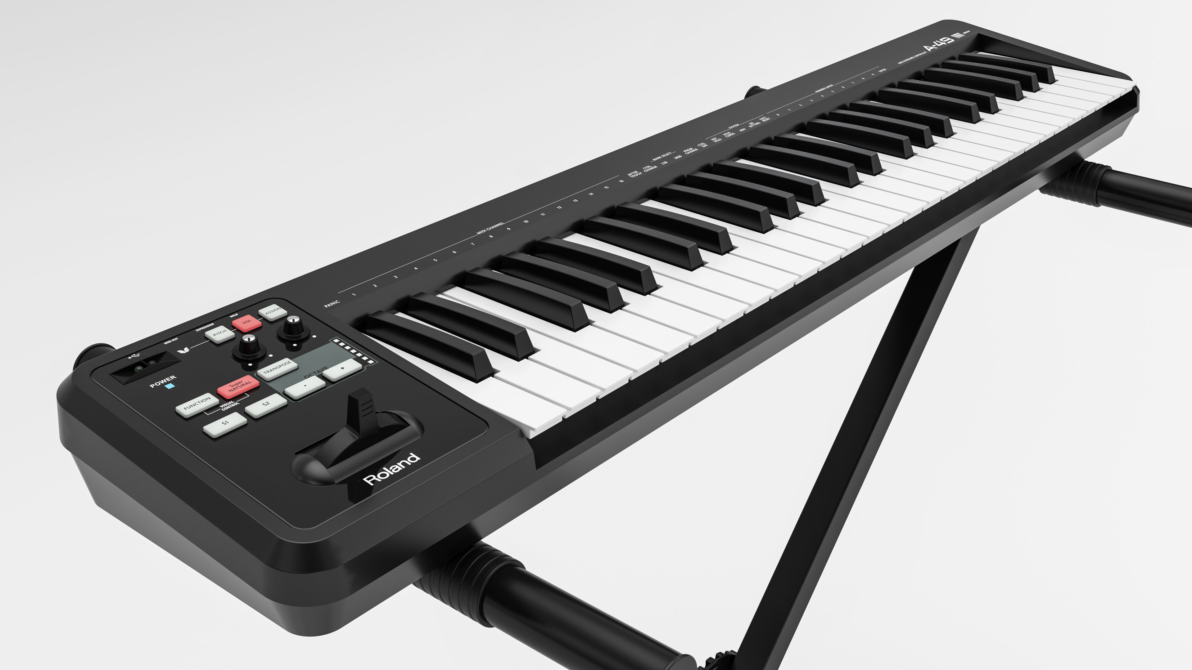 Roland A-49 MIDI Keyboard Controller 3D model_9