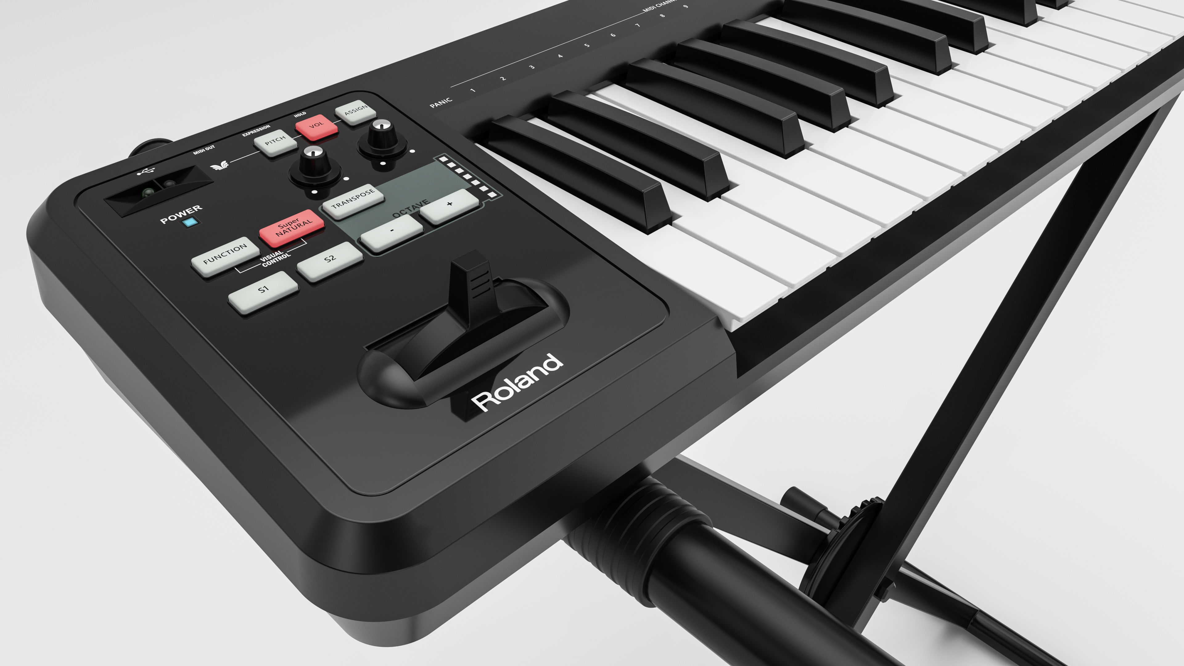 Roland A-49 MIDI Keyboard Controller 3D model_11