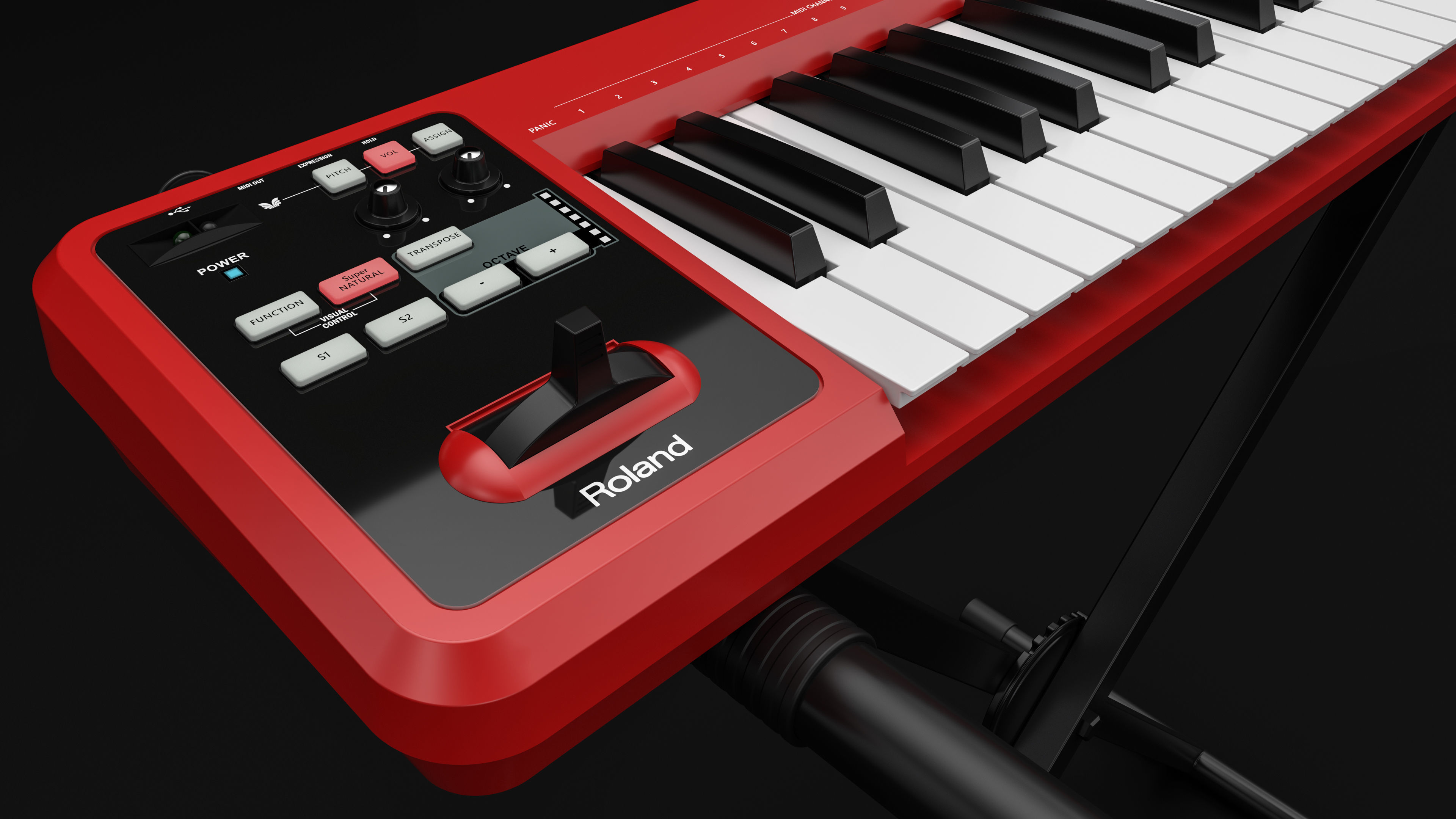 Roland A-49 MIDI Keyboard Controller 3D model_15