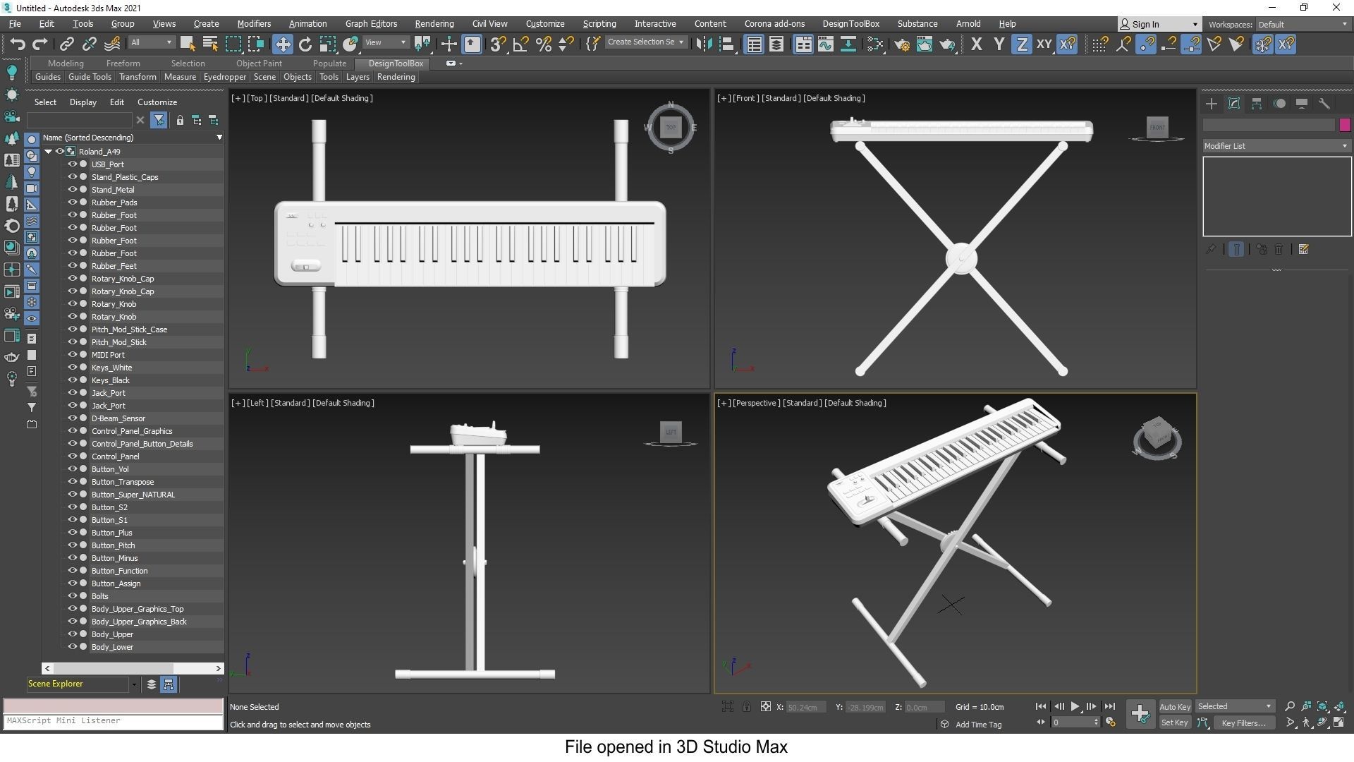Roland A-49 MIDI Keyboard Controller 3D model_24