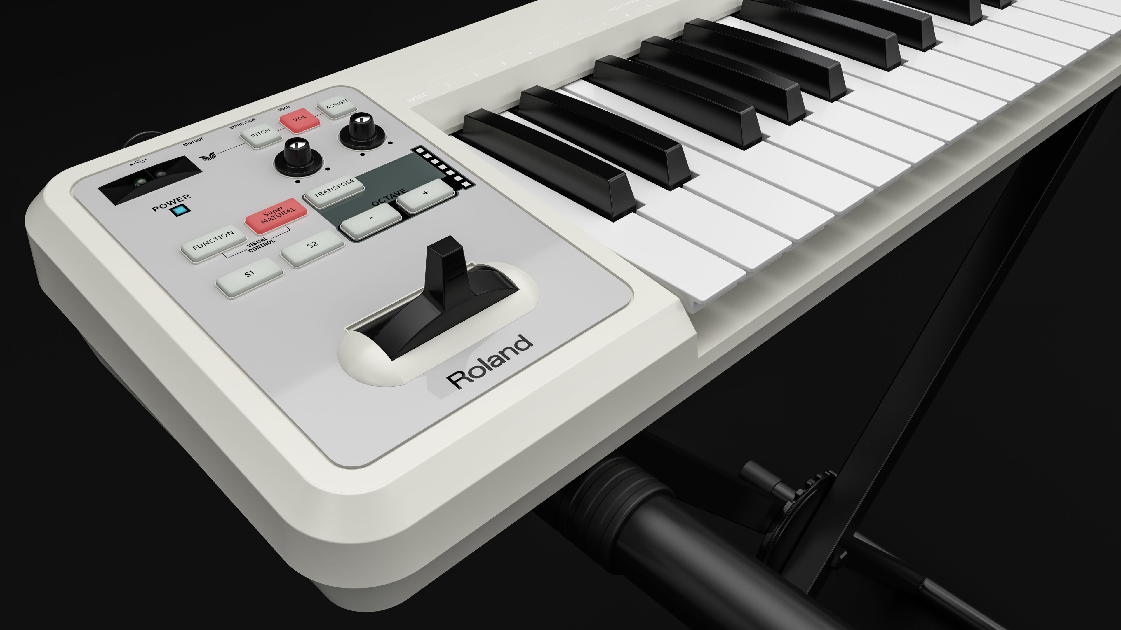 Roland A-49 MIDI Keyboard Controller 3D model_5