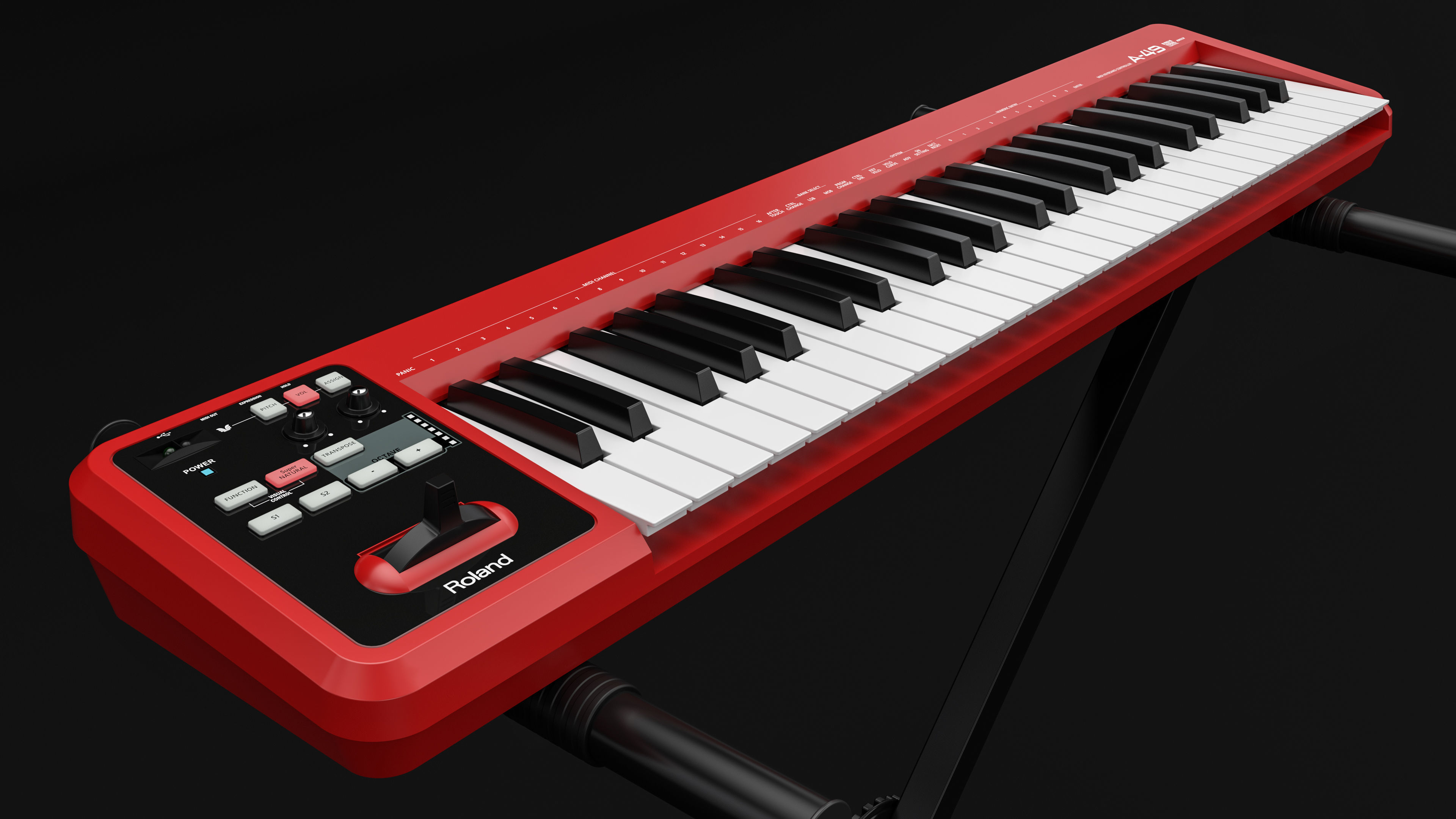 Roland A-49 MIDI Keyboard Controller 3D model_14