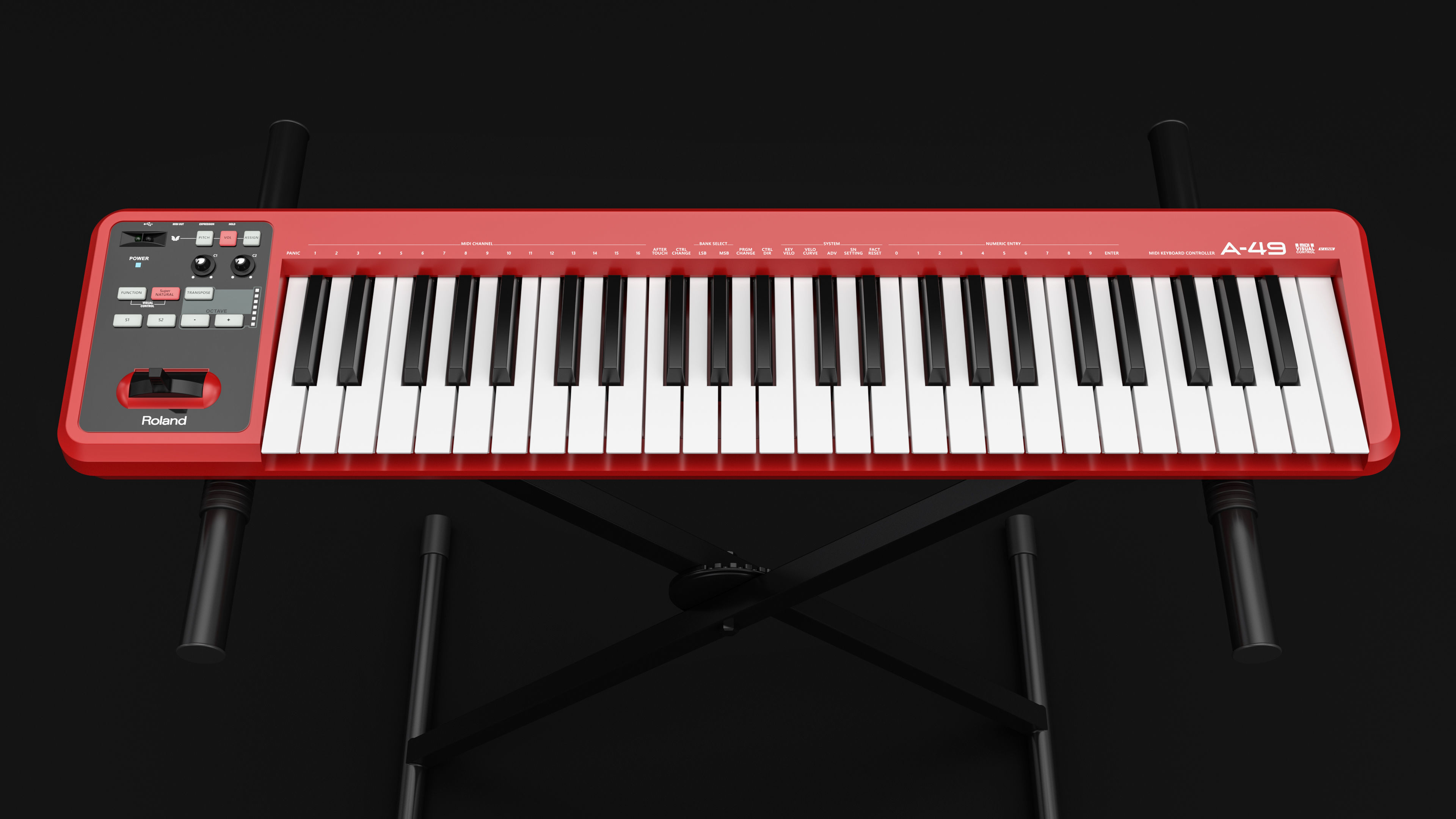 Roland A-49 MIDI Keyboard Controller 3D model_13
