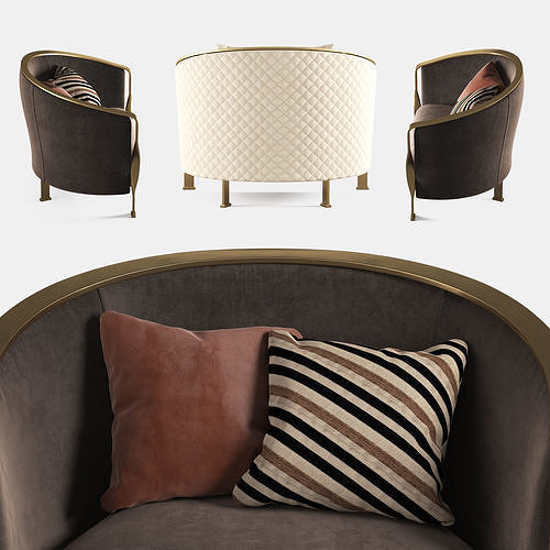 Rugiano Paris Armchair 3D model 3