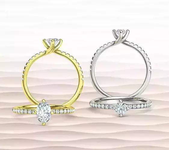 Compass Set Solitaire Rings 3dprint models  3D Model Collection
