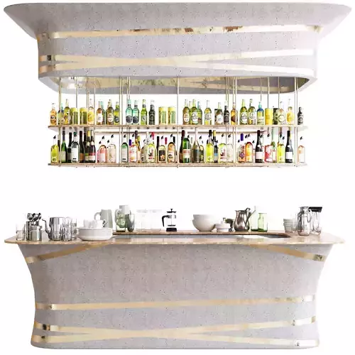Bar counter in the restaurant