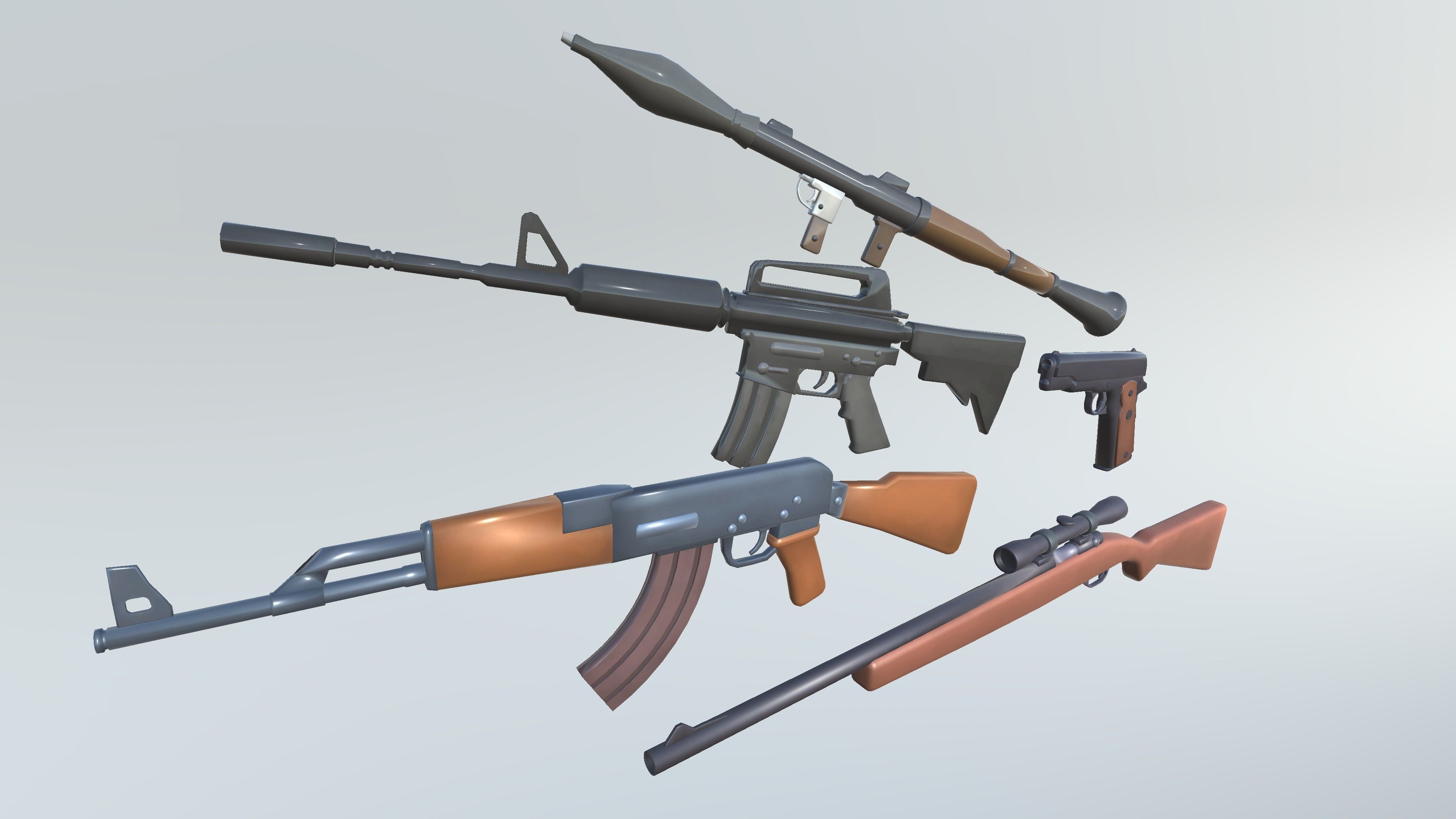 Stylized Weapons - Game Ready Low-poly 3D model_1
